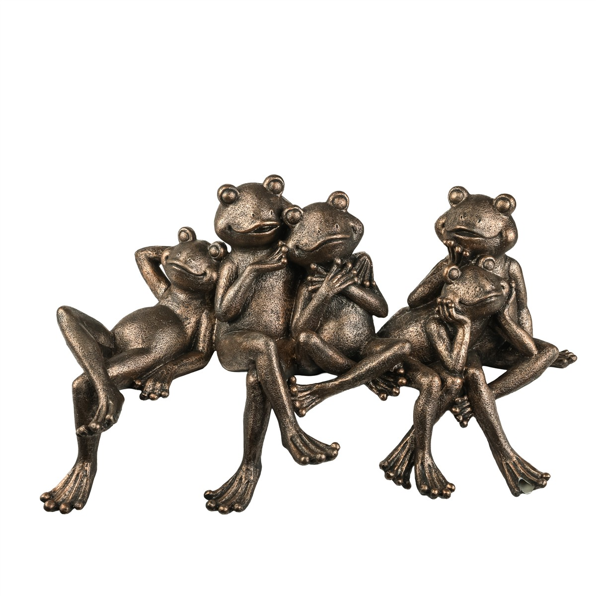 Figur Frosch-Gruppe, Antik Kupfer, H:32 cm Decofinder
