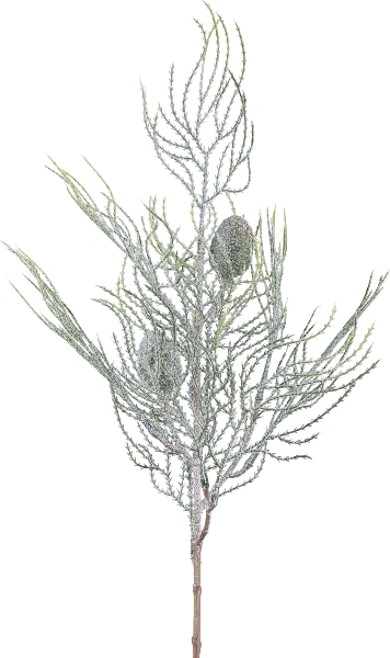 Kunstblumen Zypressenzweig mit Glitter, Hellgrün Gasper