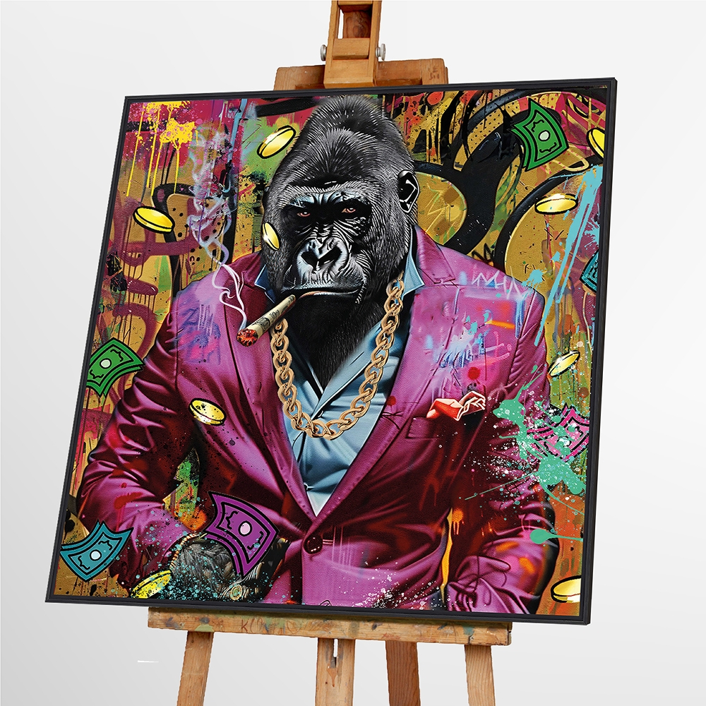 Gemälde-Gentleman Pink Gorilla-image LAND