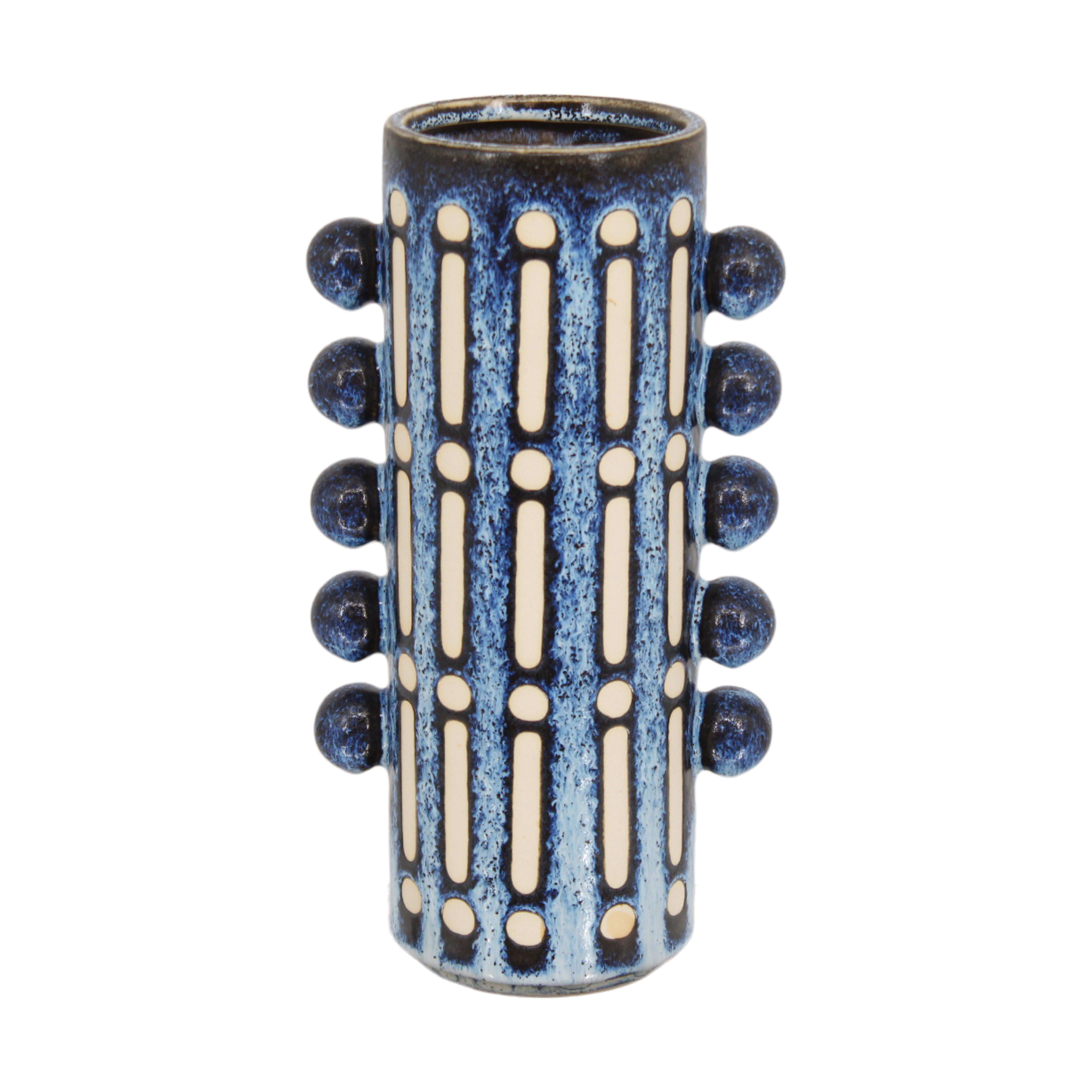 Decofinder Vase Keramik, Blau  | Schubiger Möbel