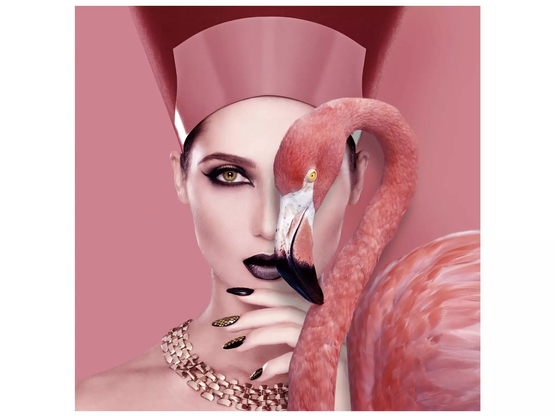 Digitaldruck auf Glas Kleopatra mit Flamingo image LAND