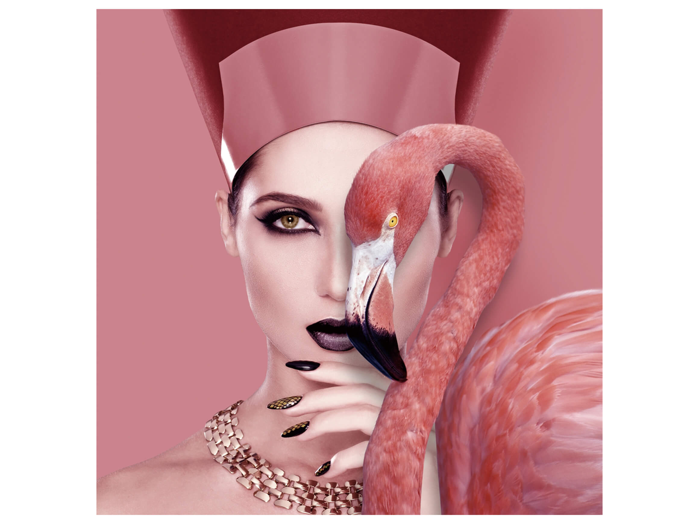 Digitaldruck auf Glas Kleopatra mit Flamingo image LAND