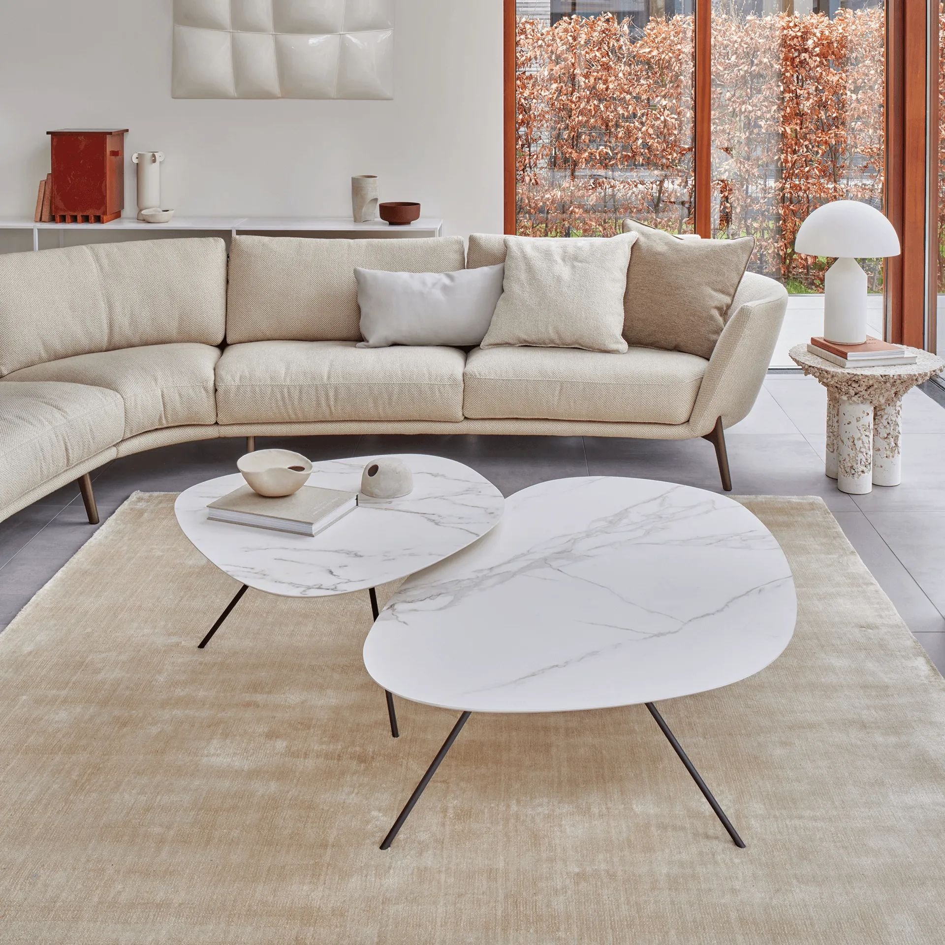 Salontisch Liliom Lila, Holzdekor, Chrom, b 83 cm t 88 cm h 40 cm