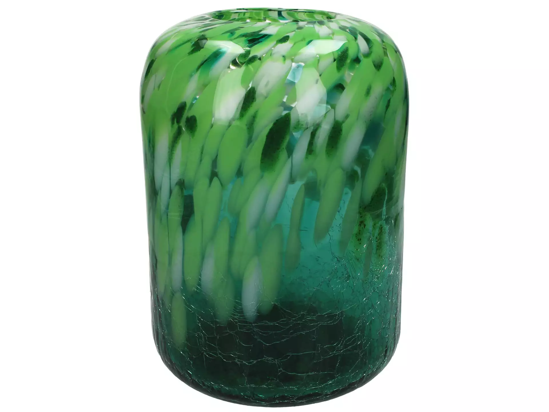 Vase Glas Marmoriert Grün H: 23 cm Kersten