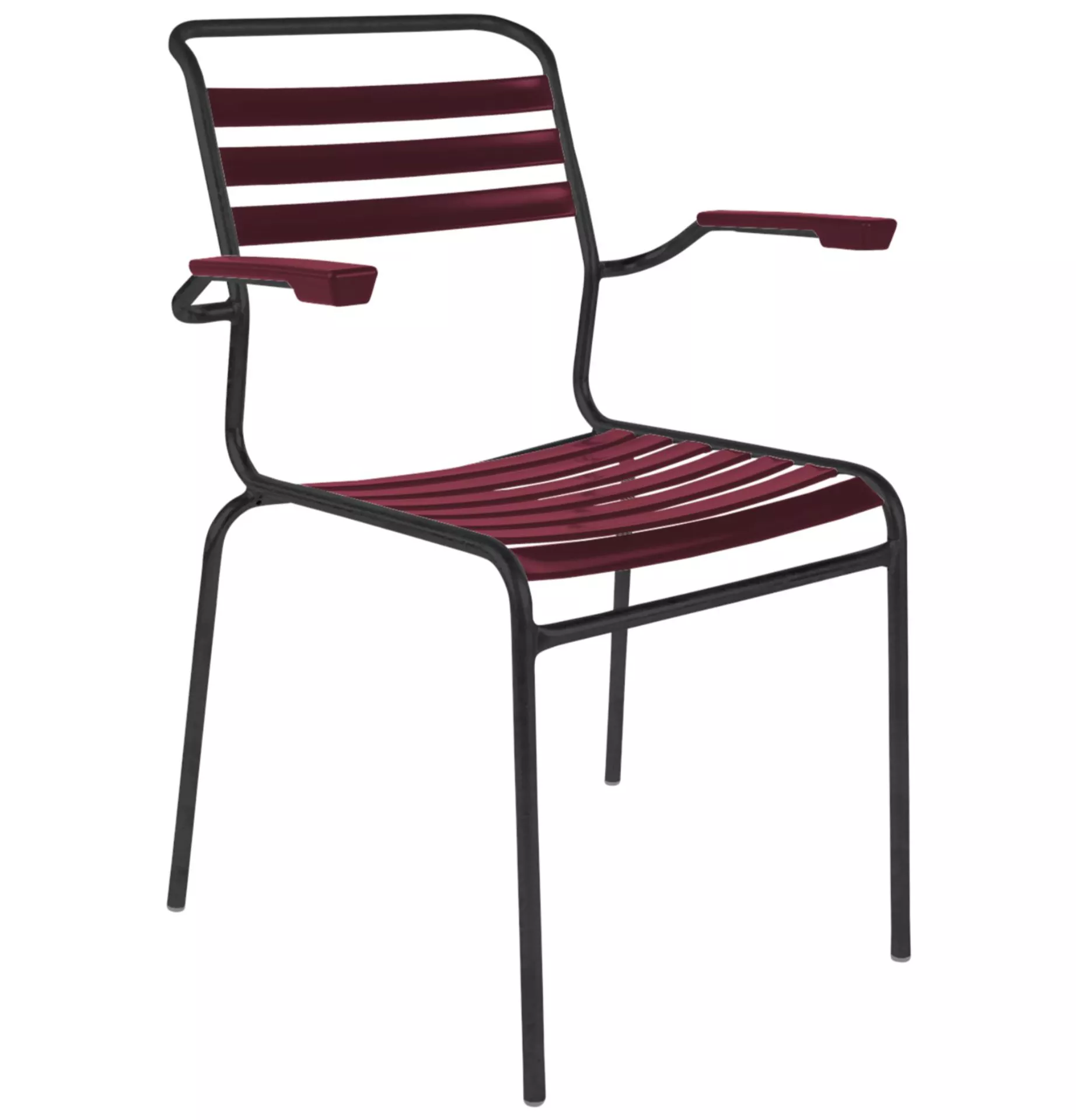 Lättli-Stuhl Säntis mit Armlehnen Schaffner / Farbe: Bordeaux