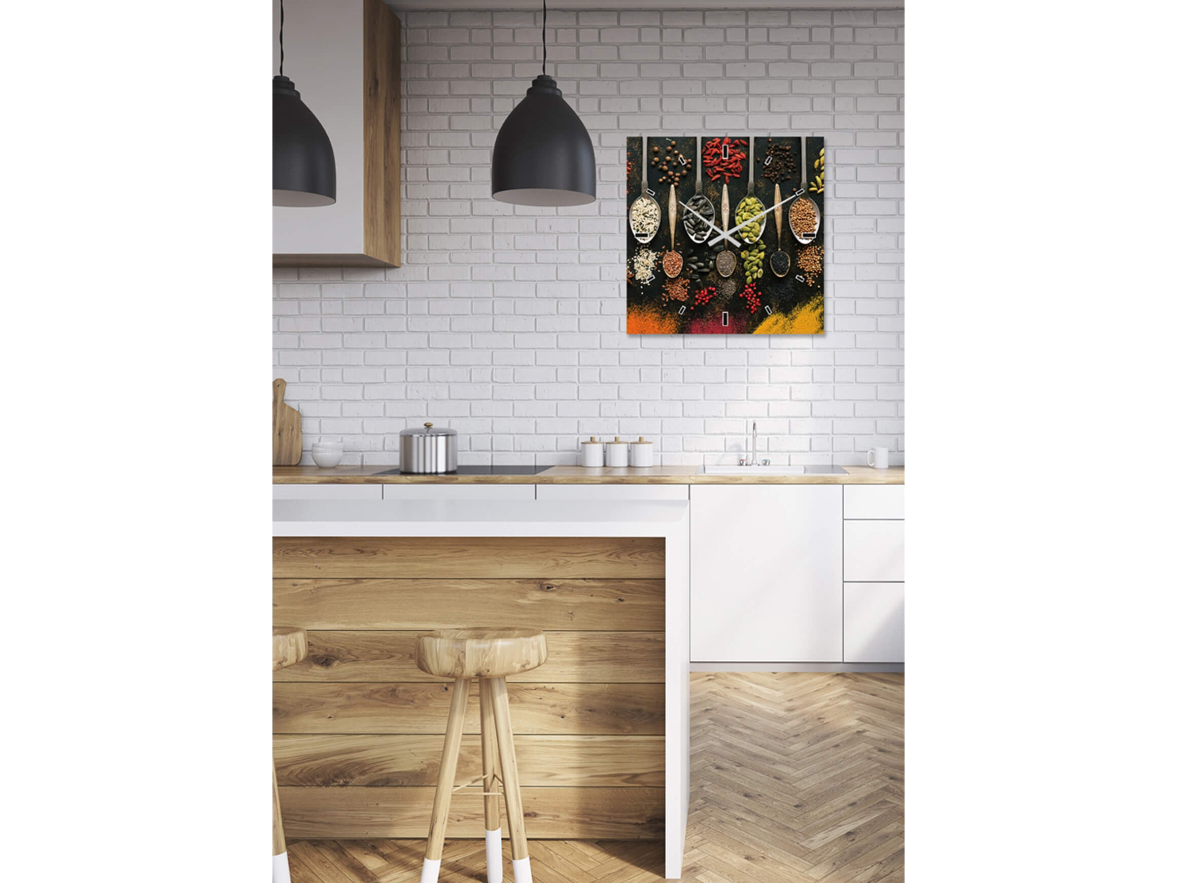 Glas-Wanduhr Gewürze 3 image LAND