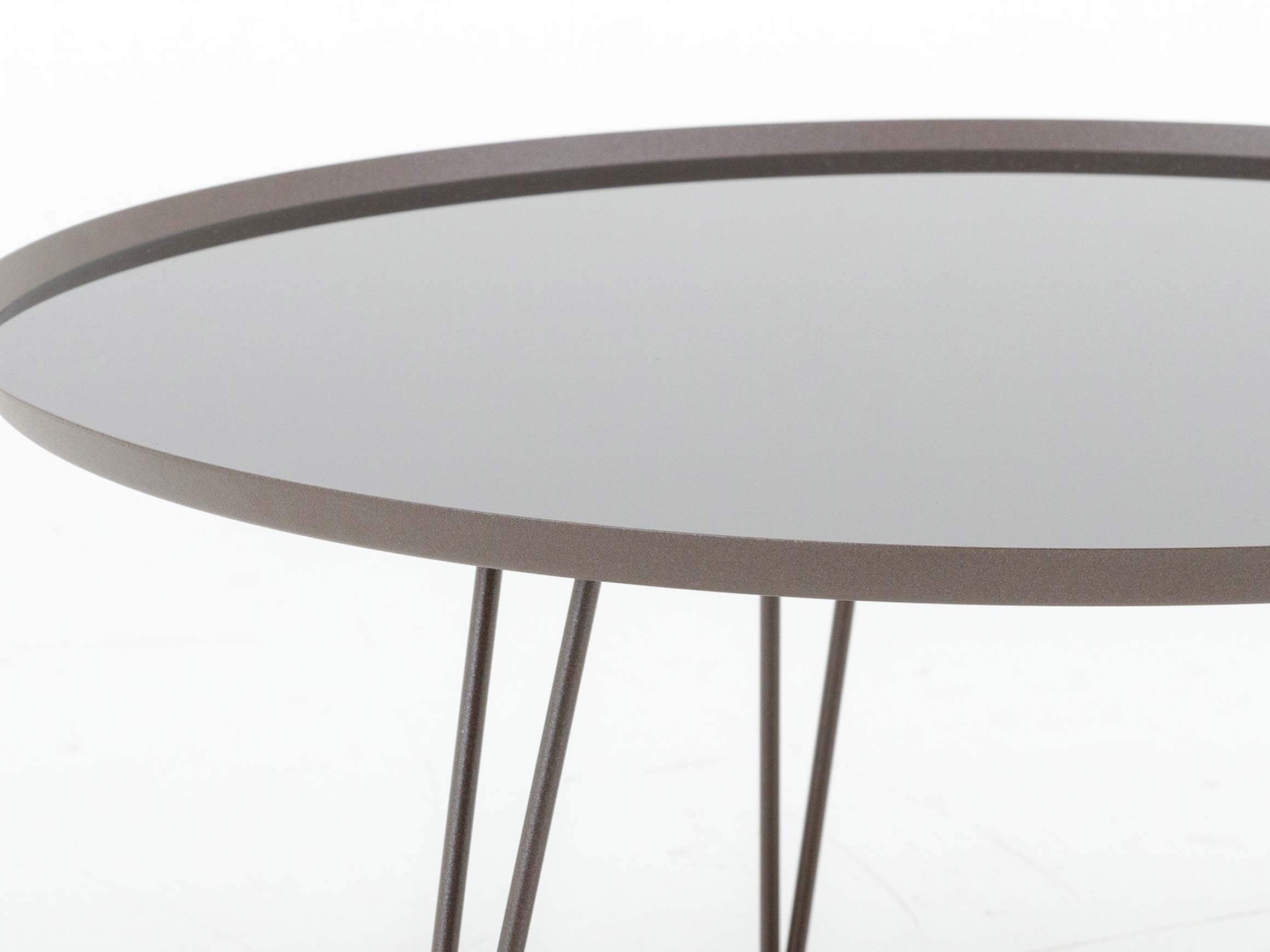 Beistelltisch Stellato Aus Leder / Farbe: Black/ h: 55 cm