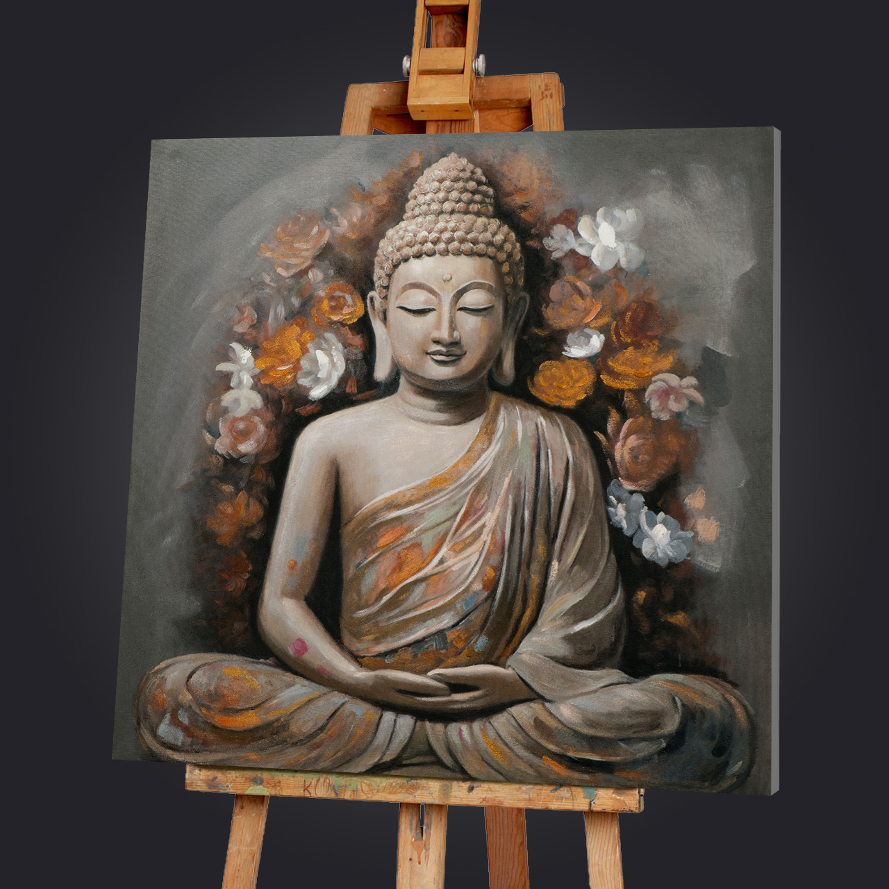 Gemälde-Flowered Buddha-image LAND