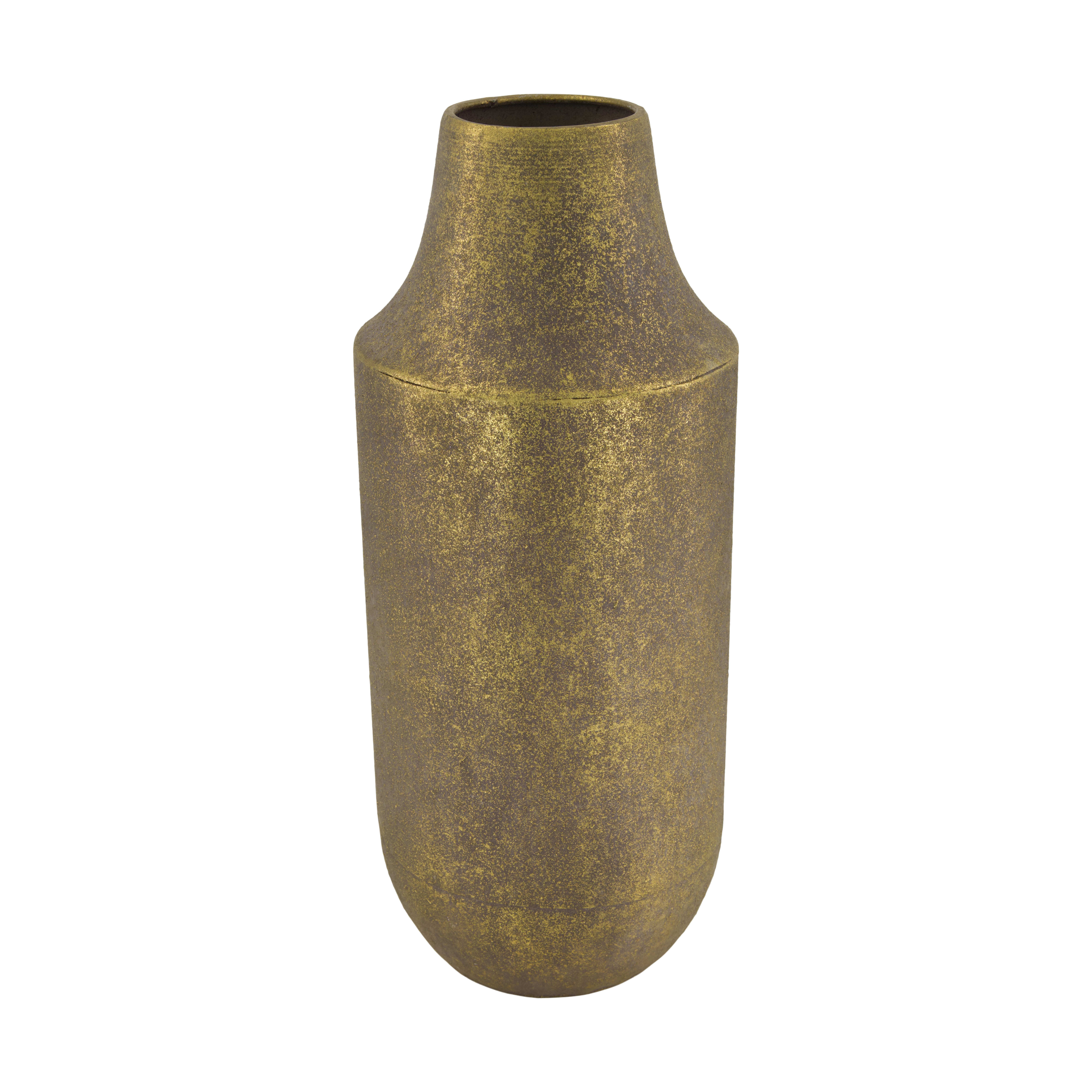 Vase Flasche, Metall, Antikgold Decofinder