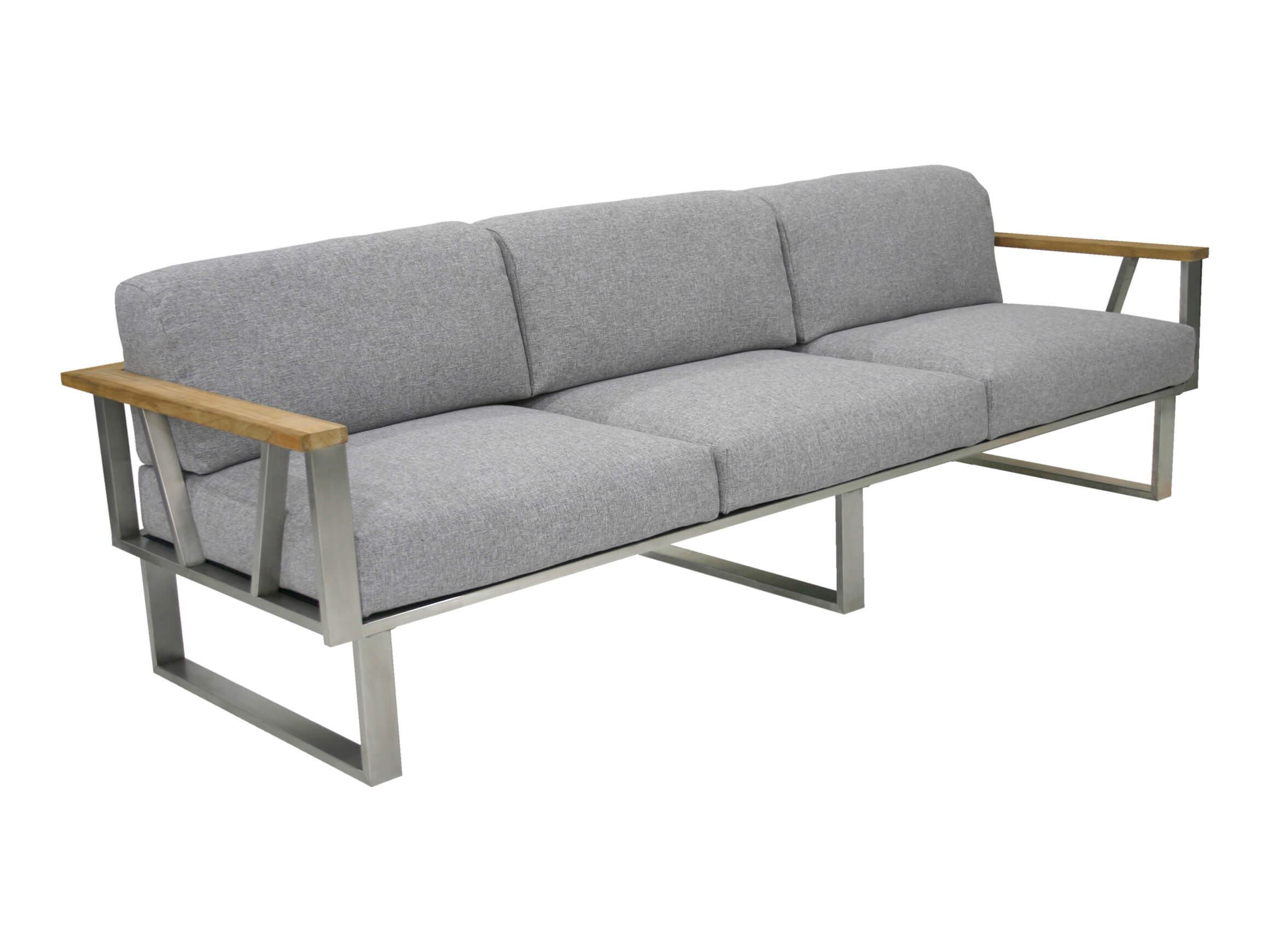 Belvedere garden lounge, teak, stainless steel, w 239 cm d 82.5 cm h 78 cm