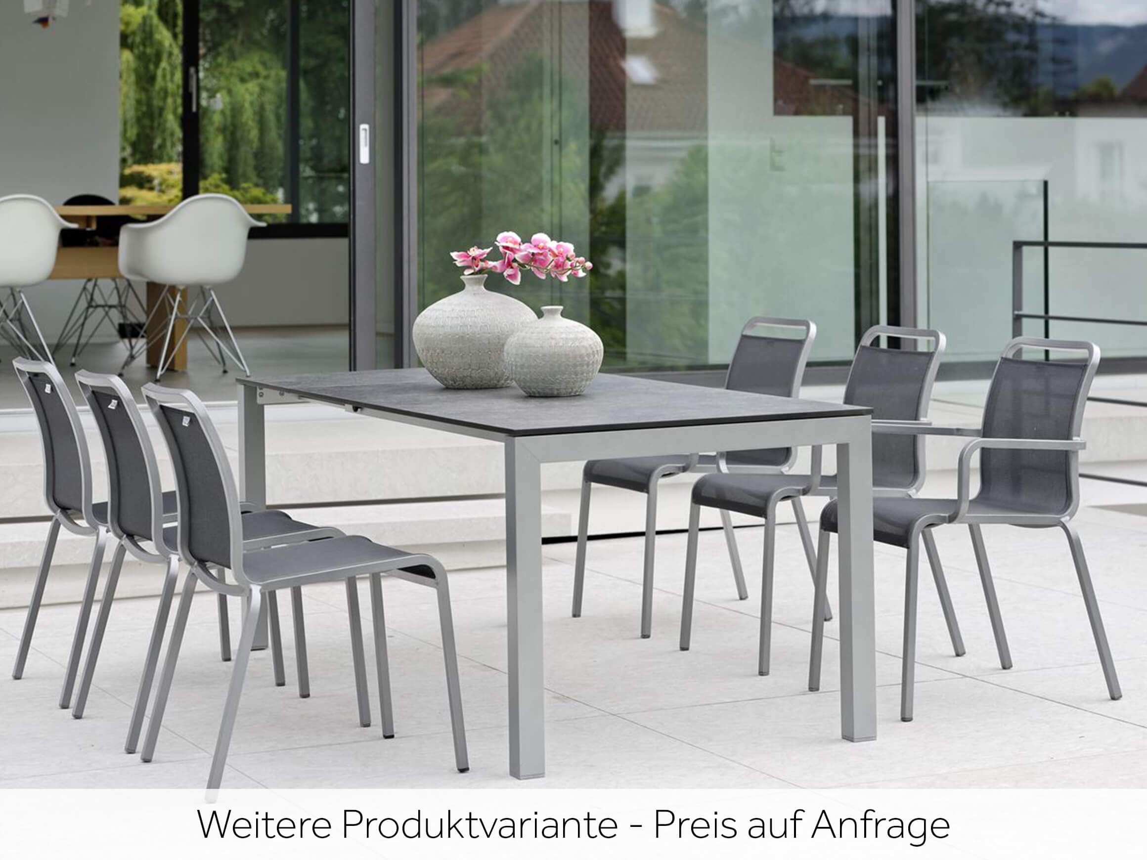 Gartenstuhl Oskar, Textilene, Grau, Stapelbar, b 57,5