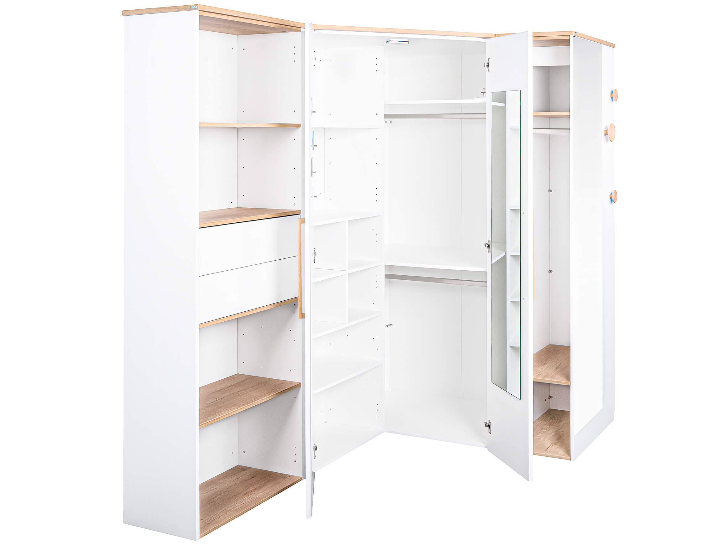 Eck-Kleiderschrank Oscar von Paidi / Farbe: Weiss / Grösse: 186 x 142 cm