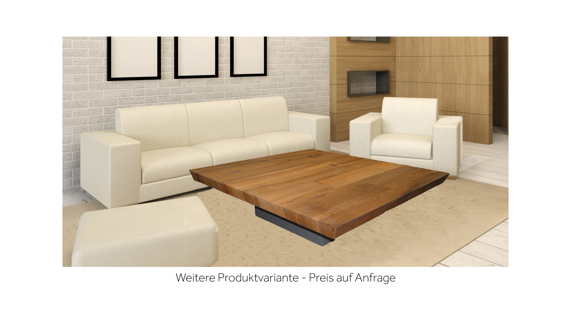 Salontisch Marino, Quadratisch, Eiche, Sockel Mdf, b