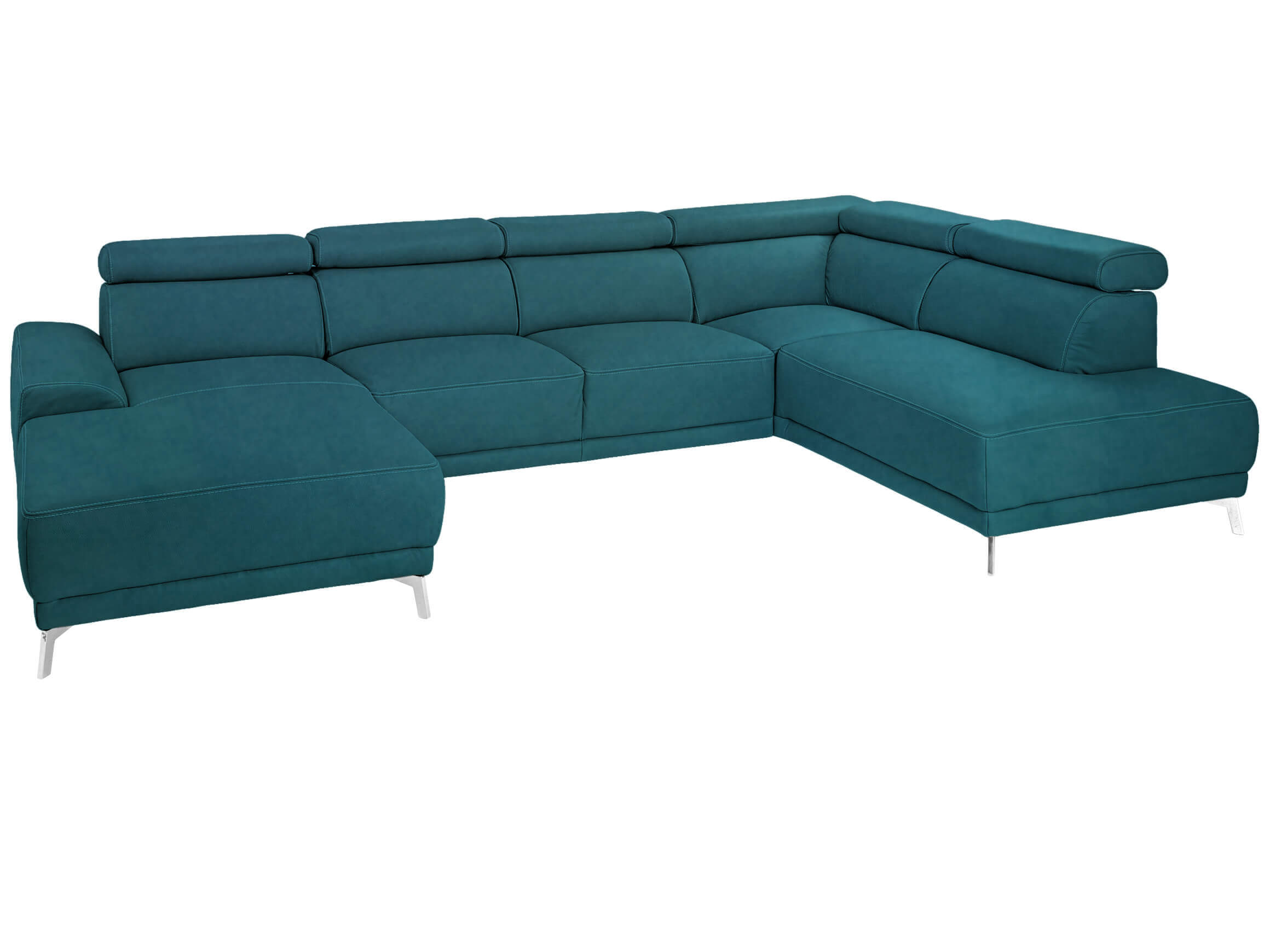 Ecksofa Lucio Wohnlandschaft Basic Candy / Farbe: Petrol / Material: Stoff Basic