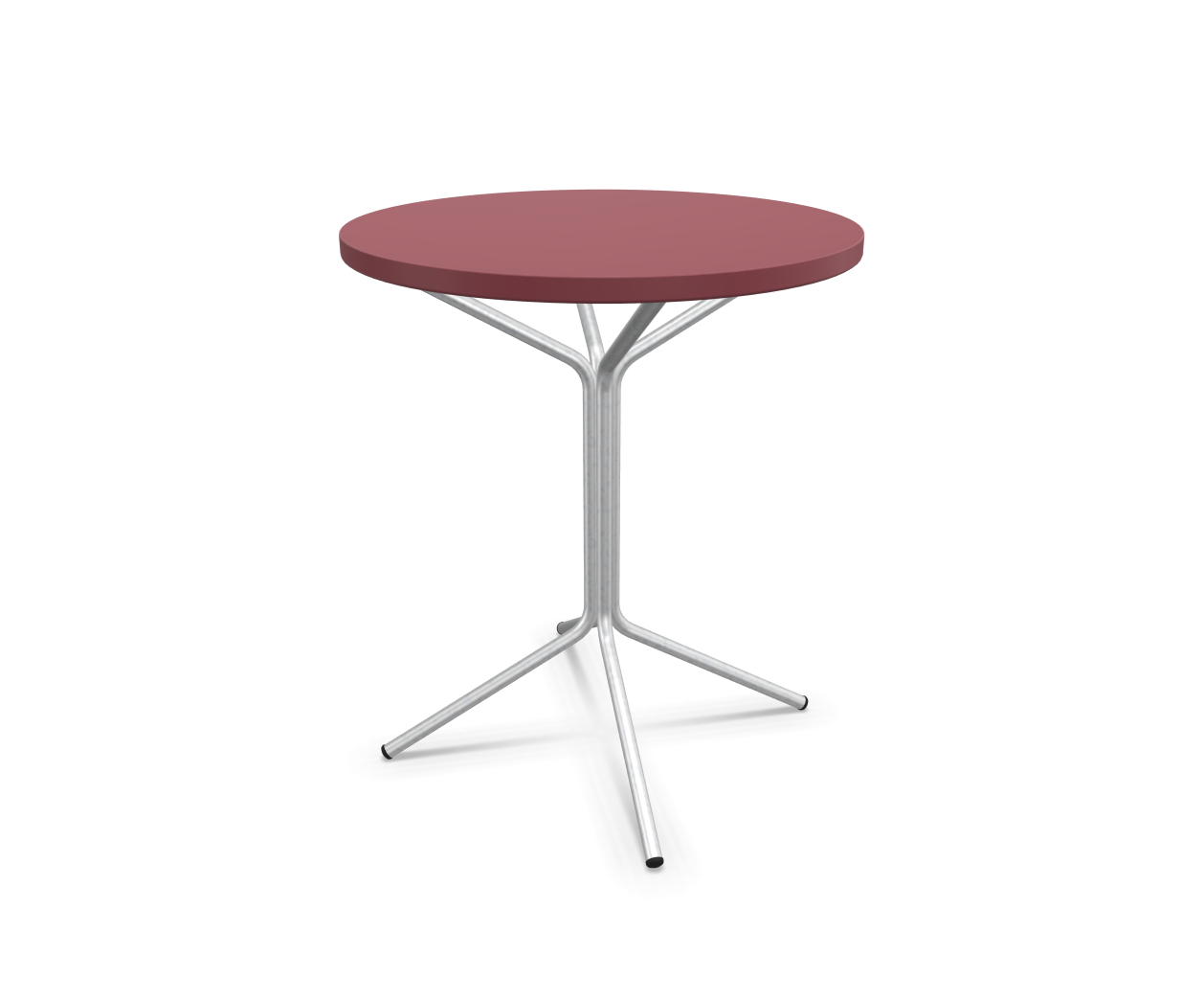 Metall-Bistrotisch Pix Rund Feuerverzinkt von Schaffner / Farbe: Bordeaux / DxH: 60 x 72 cm