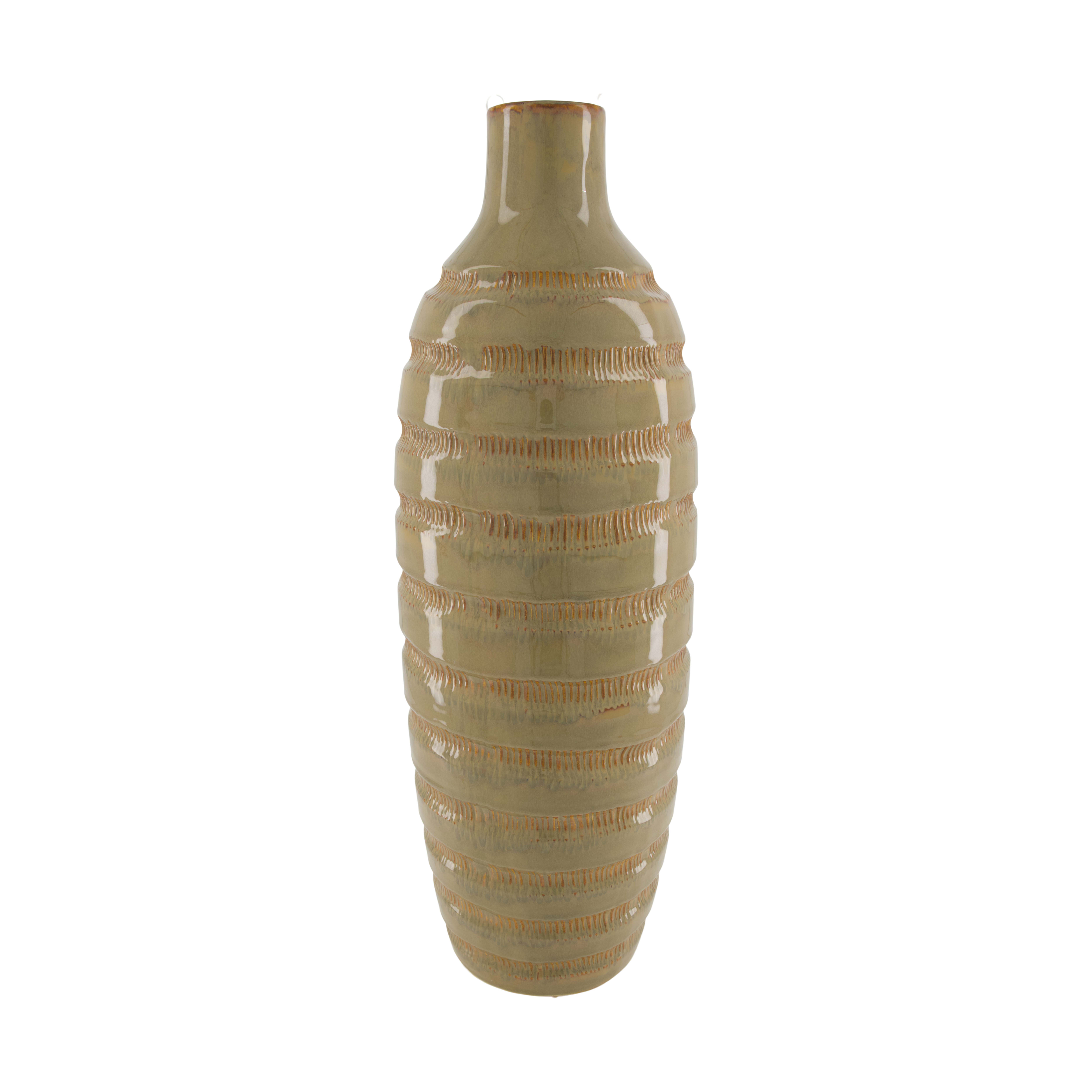 Vase Flasche, Keramik, Hellbraun Decofinder