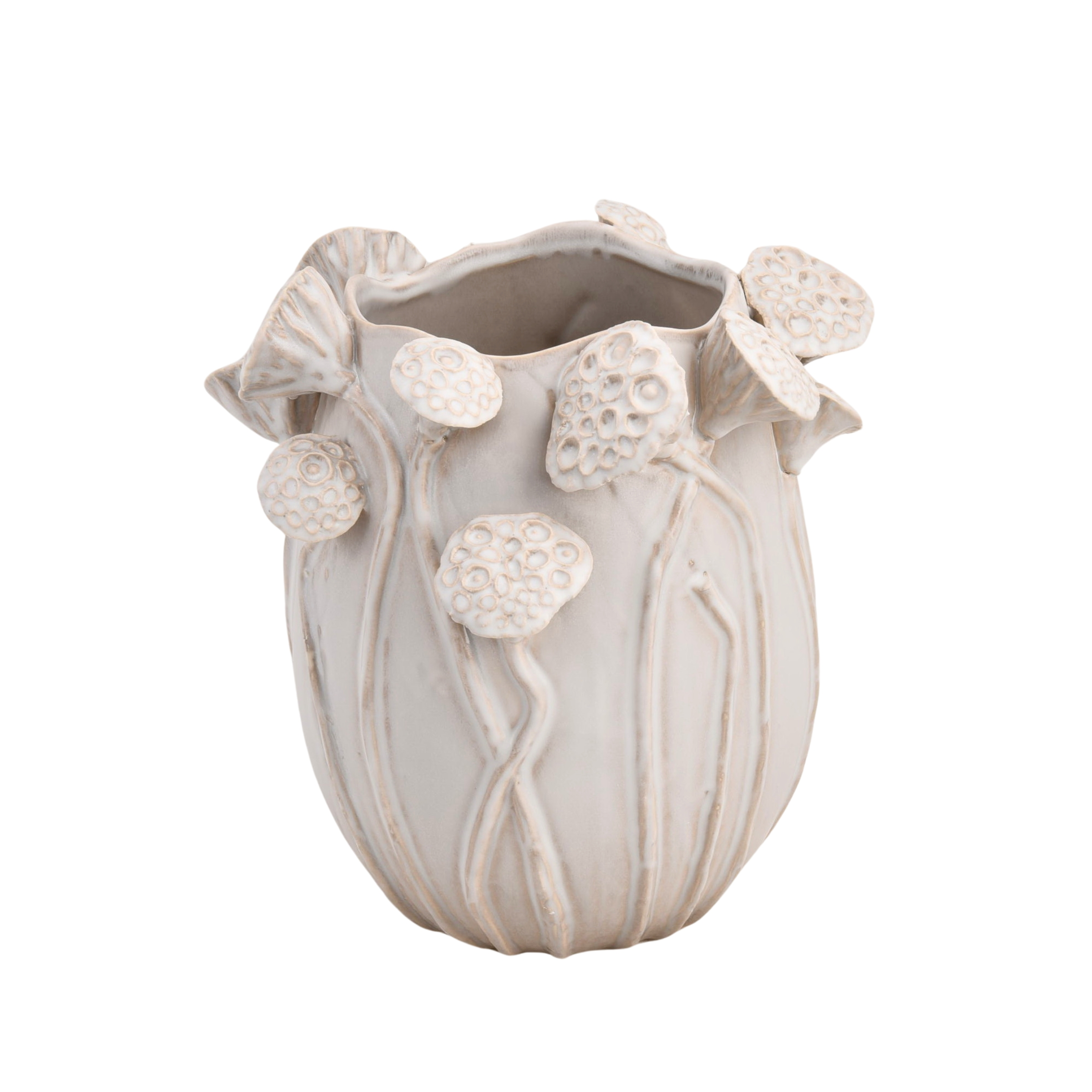Kersten Vase Lotus Keramik, Weiss H: 27 cm  | Schubiger Möbel