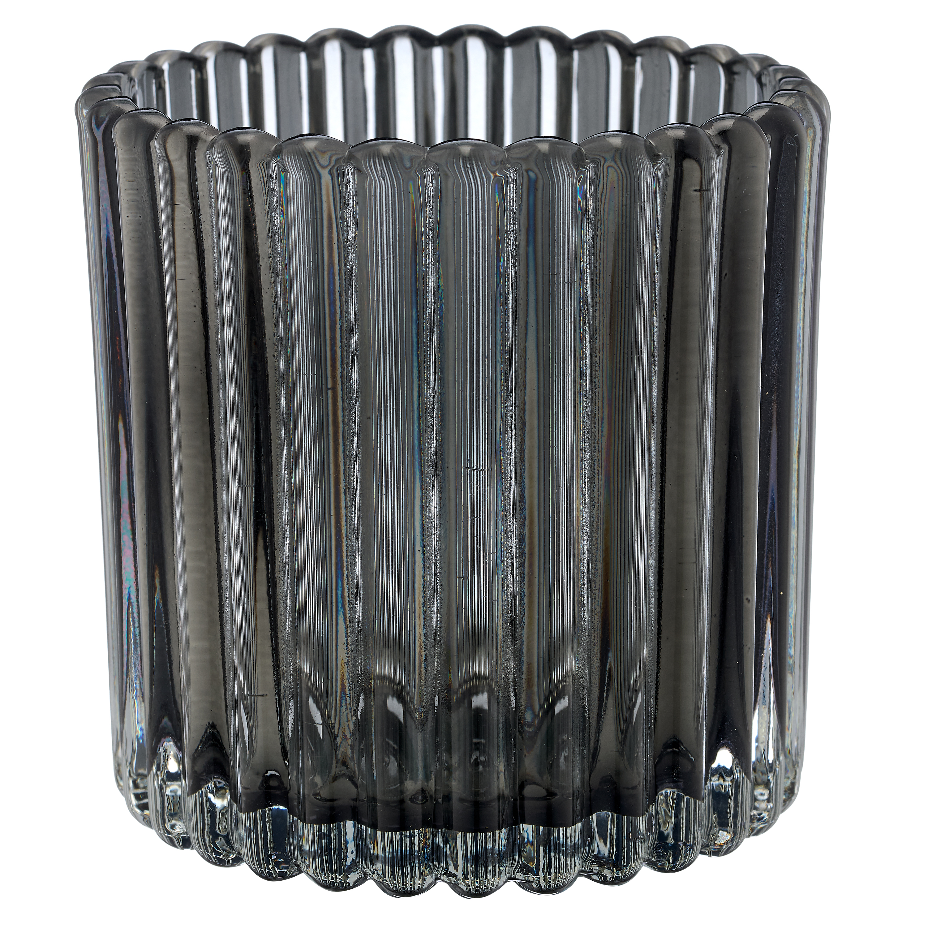 Windlicht Boheme Glas H: 9 cm Gasper / Farbe: Rauchgrau
