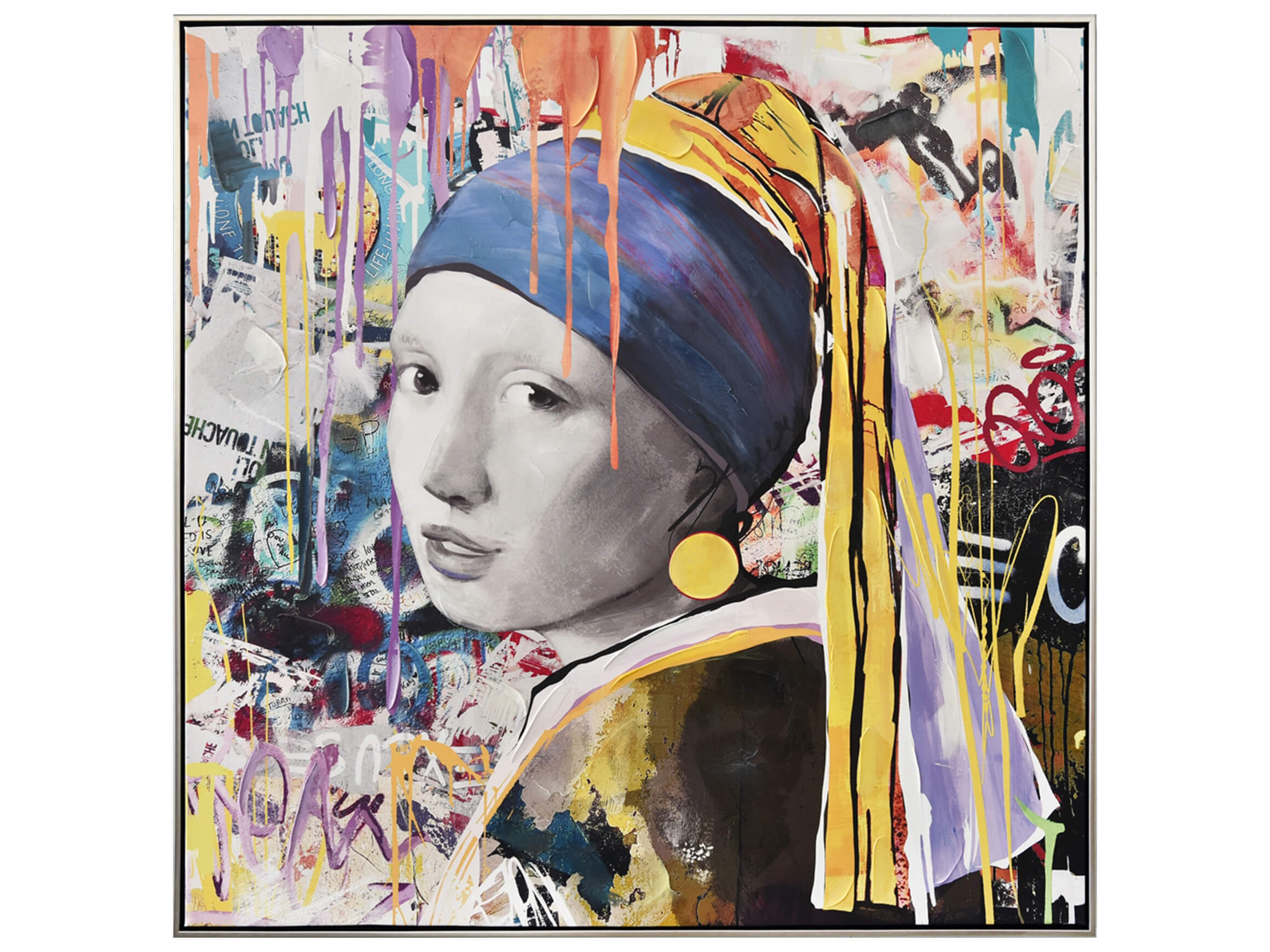 Bild Street Art Perlen-Mädchen image LAND / Grösse: 103 x 103 cm