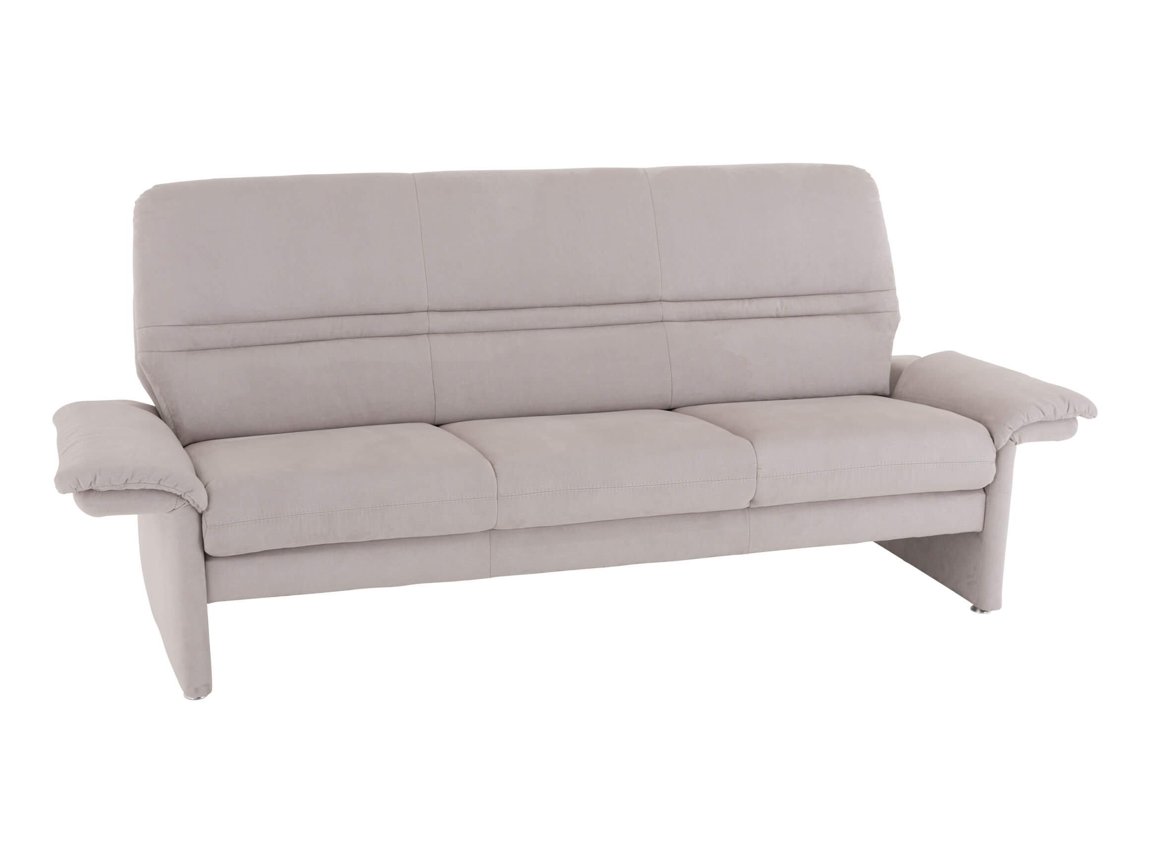 3er Sofa Damaris, Stoff Hellgrau, Metallfuss, b 212 cm