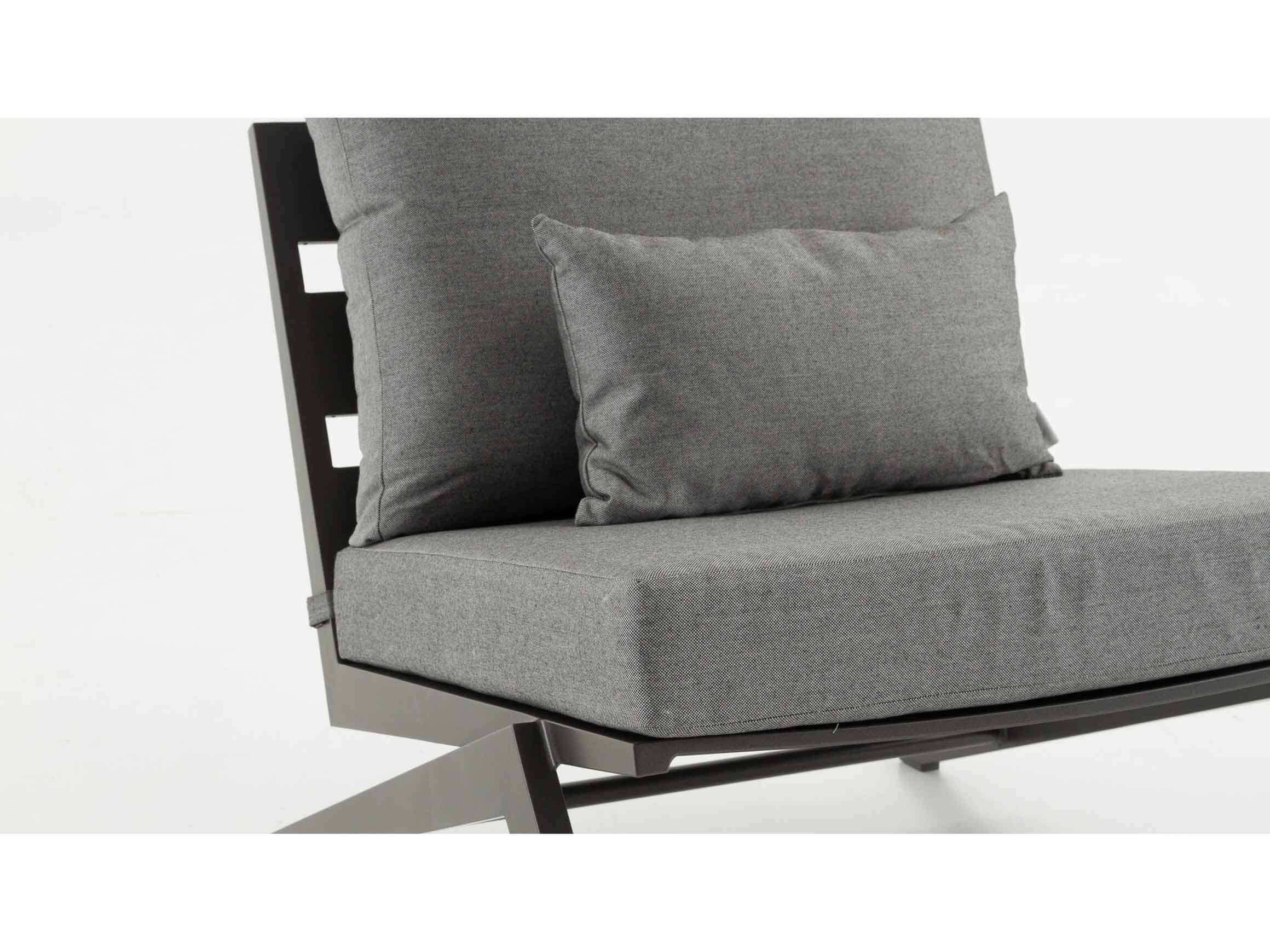 Gartensessel Jackie, Kissen Grau, Aluminiumgestell