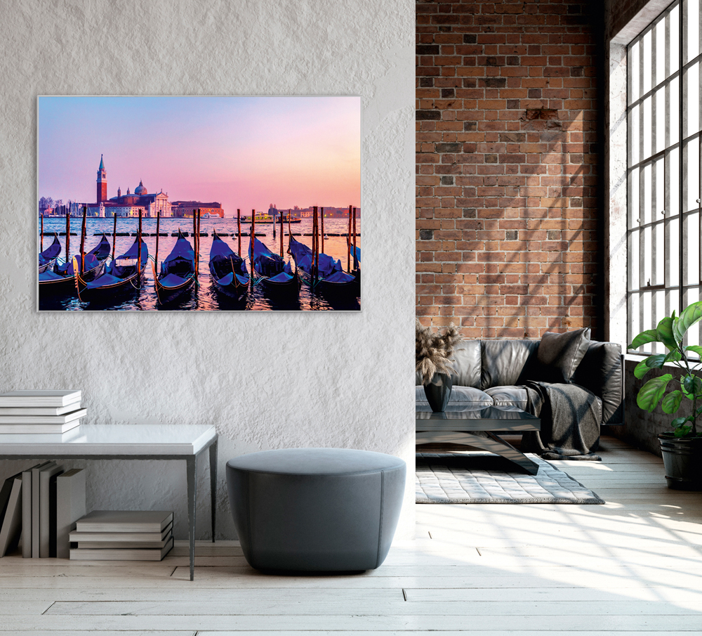 Bild mit Rahmen-Gondolieren in Venedig-image LAND