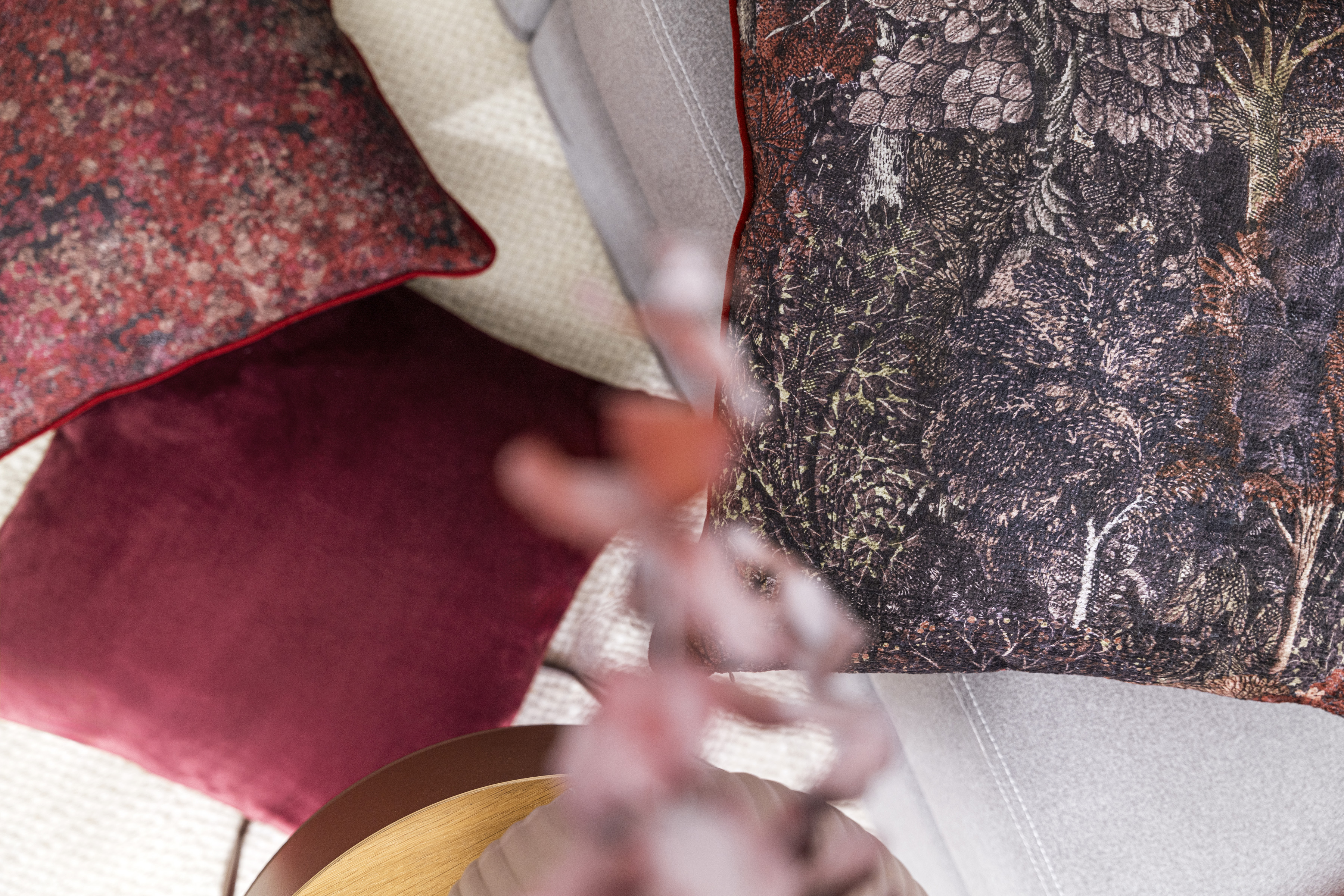 Kissenhülle Lanya, Bordeaux 45x45 cm Magma / Farbe: