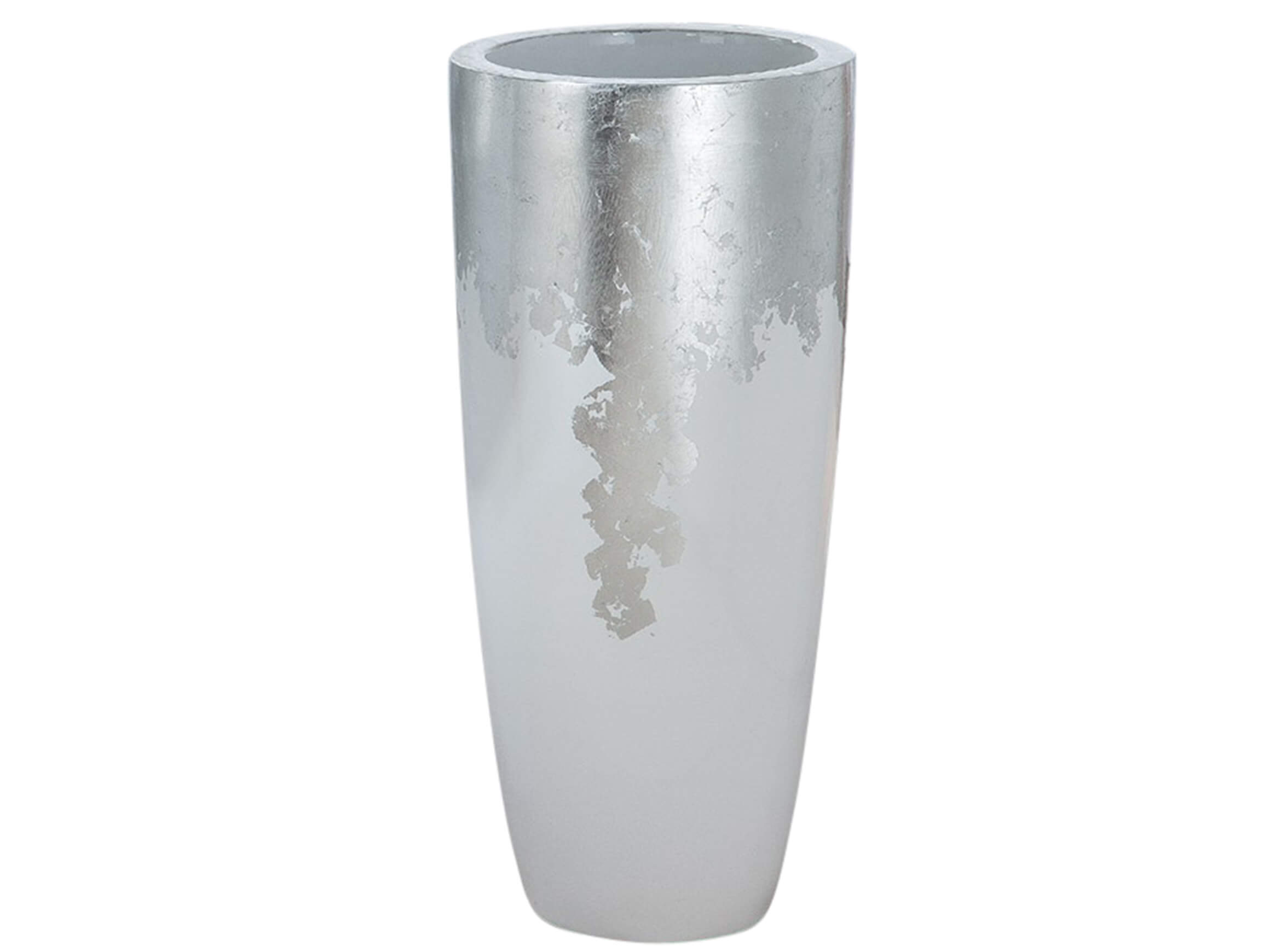 Topf Konus Silber Weiss H: 100 cm Gilde