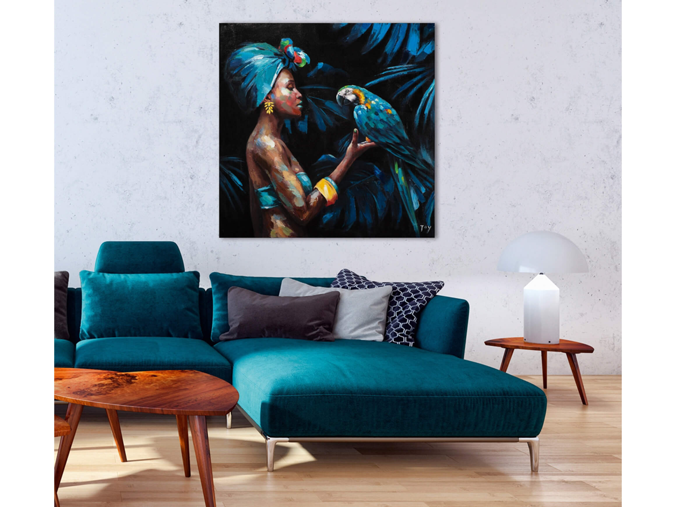 Bild Schönheit mit Blauem Papag image LAND