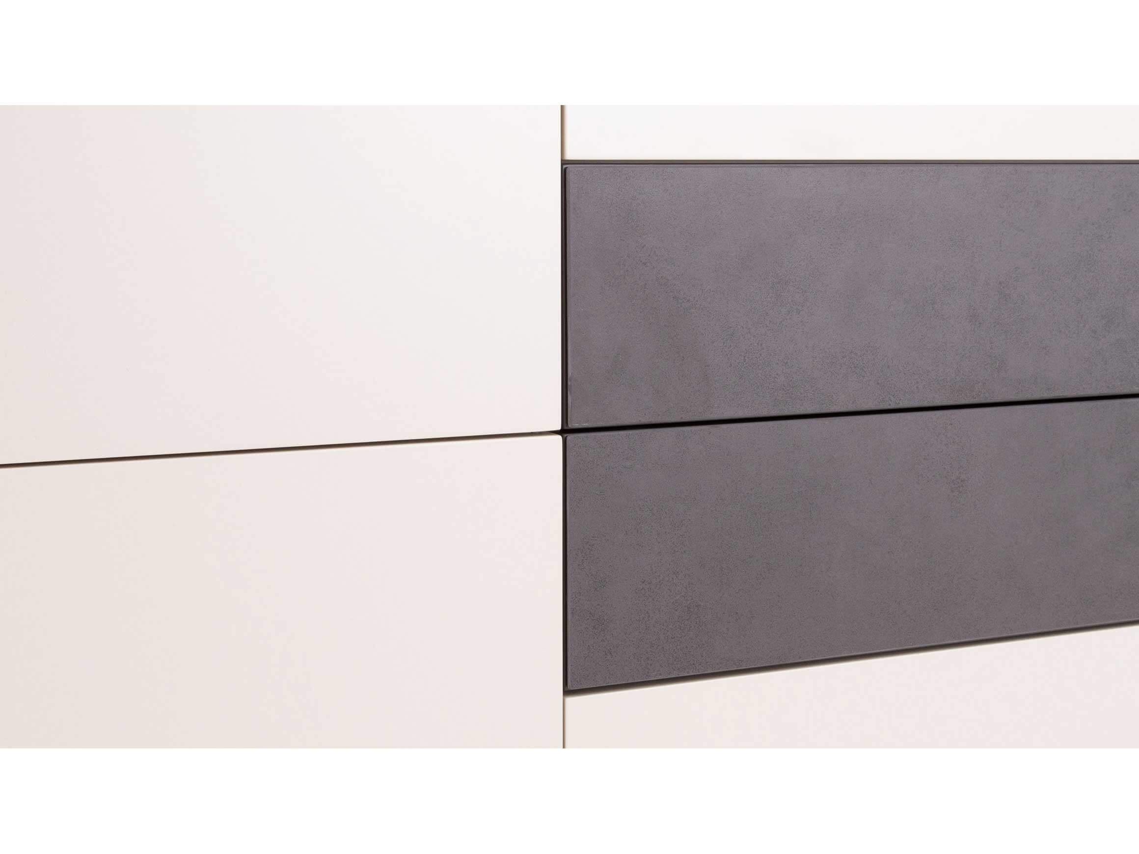 Highboard Combina, Lack Sand, Keramik, b 127,2 cm t 46 cm h 132,6 cm