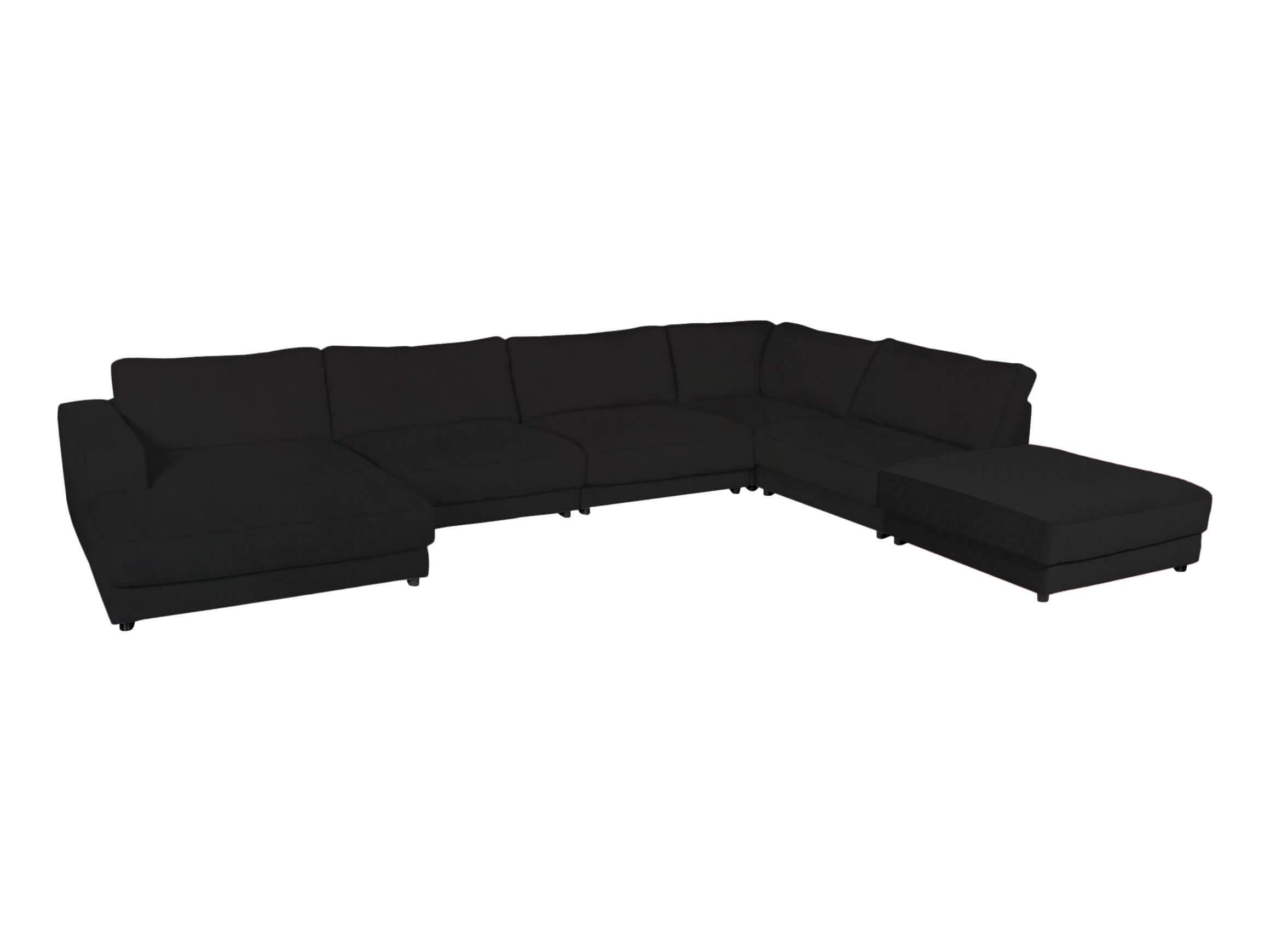 Ecksofa Havanna Basic Candy / Farbe: Schwarz / Material: Leder Basic