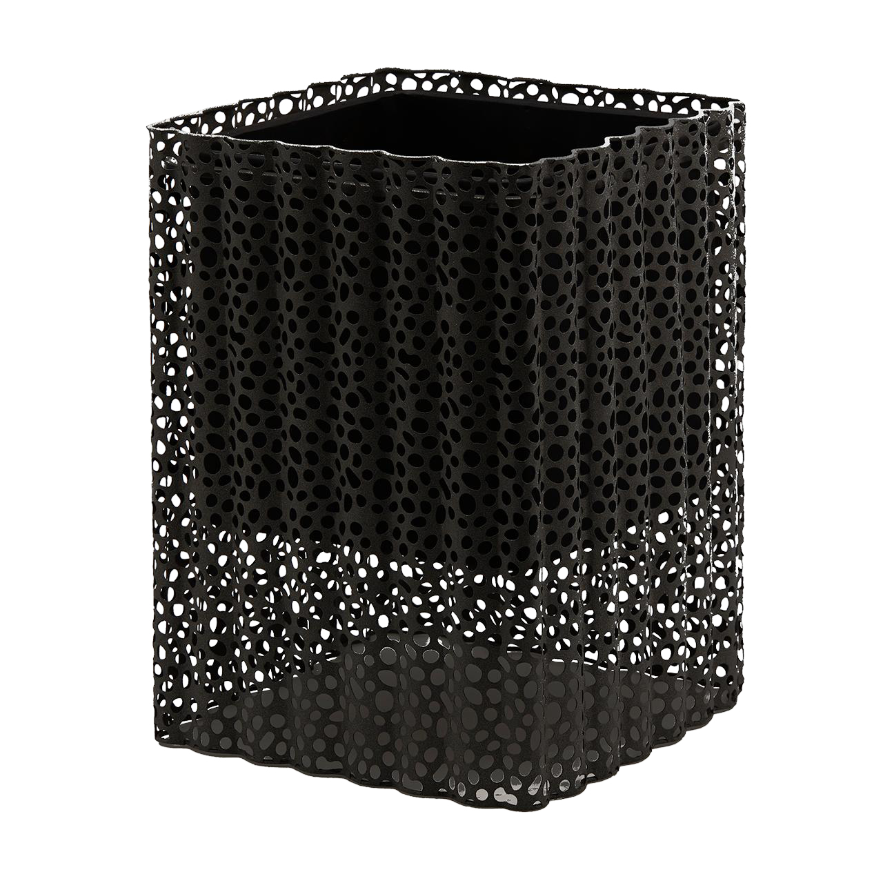 Pflanzengefäss Quadrat Metall Schwarz H: 46 cm Edg