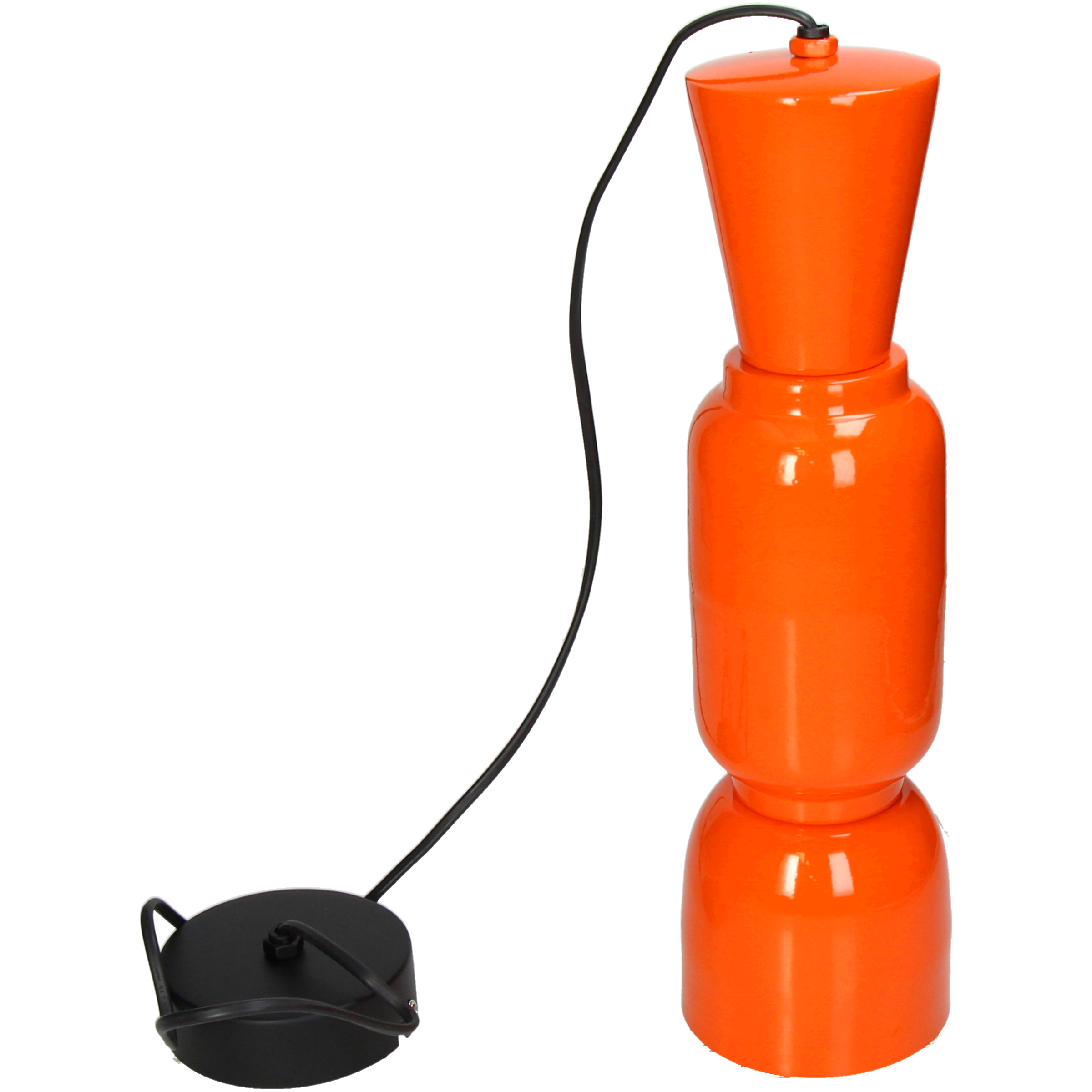 Lampe à suspendre métal, orange H : 36 cm Kersten