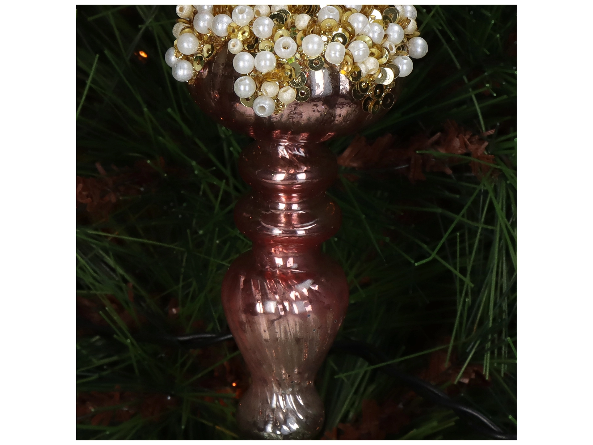 Weihnachtsschmuck Langer Zapfen Rosa Glitzer H: 15 cm Kersten