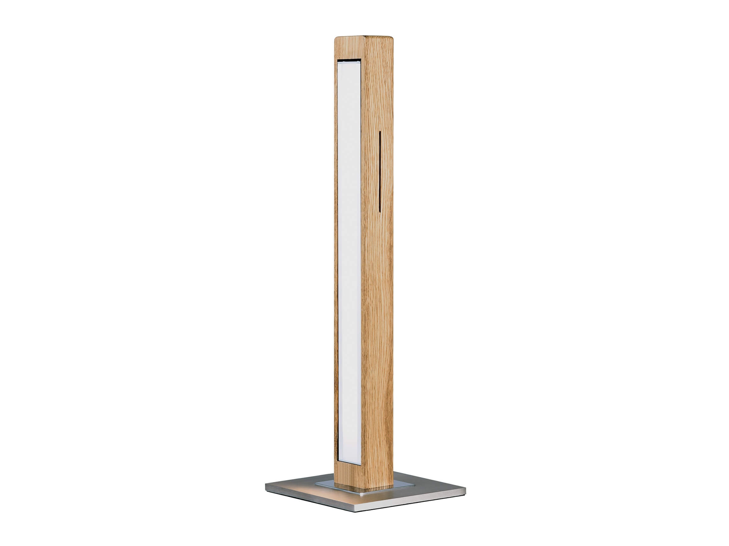 Tischlampe Leana Eiche h: 46cm, Leuchte: Nickel Matt Gebürstet