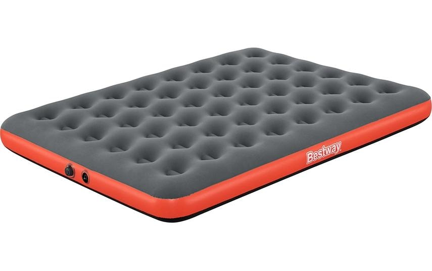 Matelas gonflable Roll et Relax Queen gris/rouge, 203x152 cm