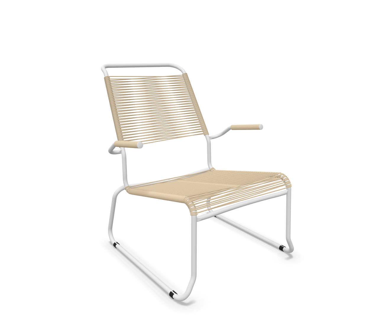 Schaffner Kufen-Spaghetti-Lounger Säntis mit Lehne / Hochlehner Braun | Schubiger Möbel