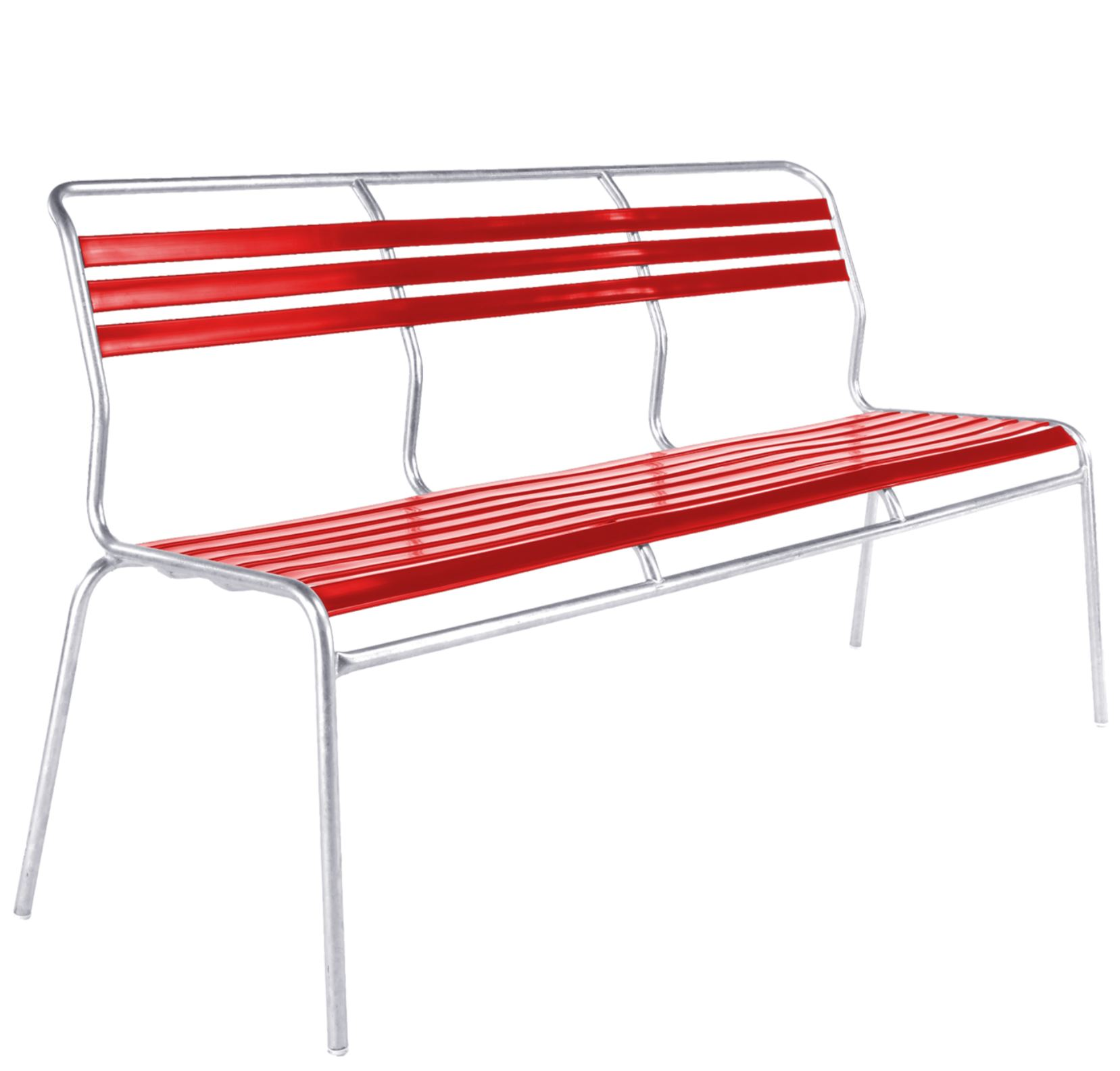 Lättli-Bank Säntis Feuerverzinkt von Schaffner / Farbe: Rot / Grösse: 150 x 58 cm