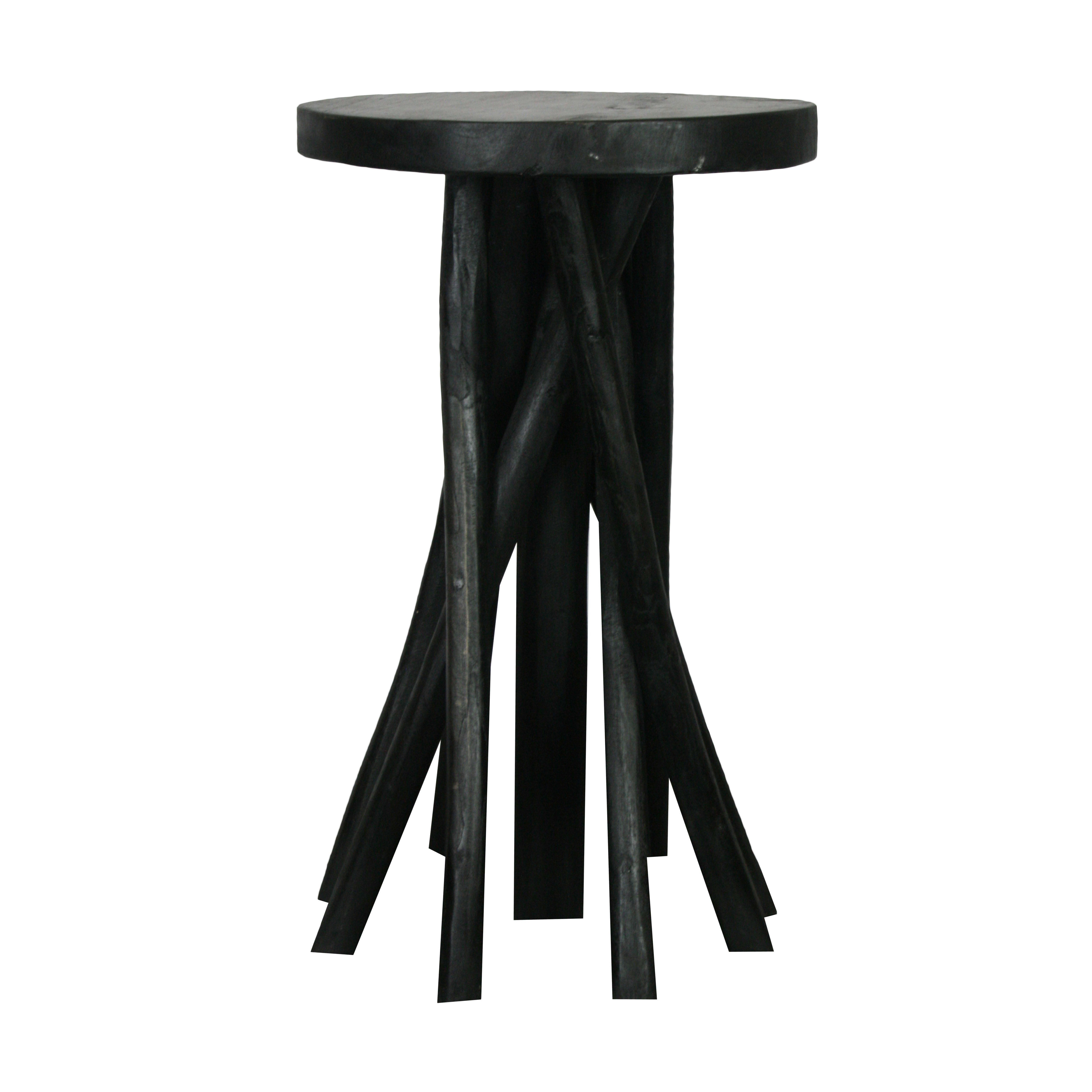Beistelltisch Teakholz, Schwarz H: 48 cm Decofinder / Farbe: