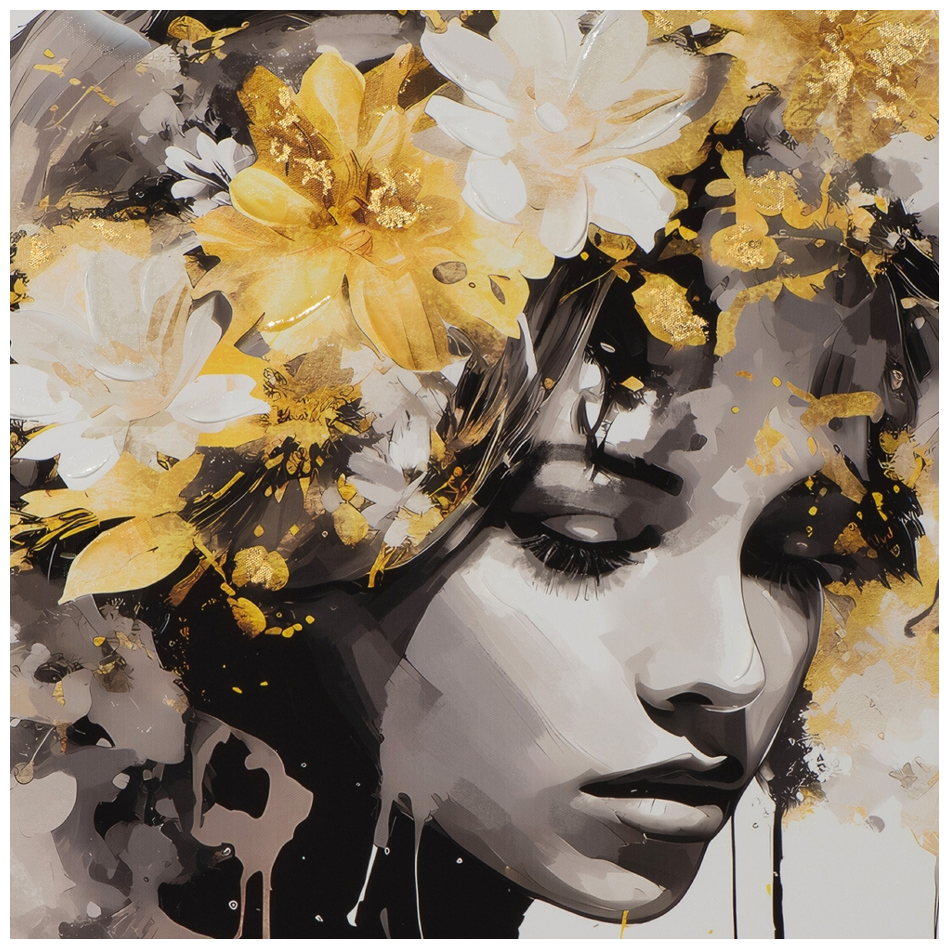 Bild Golden Flower Beauty 1 image LAND / Grösse: 80 x 80 cm Bild Golden Flower Beauty 1 image LAND / Grösse: 80 x 80 cm