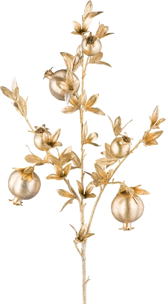 Gasper Kunstblumen Granatapfelzweig mit Glitter, Gold  | Schubiger Möbel