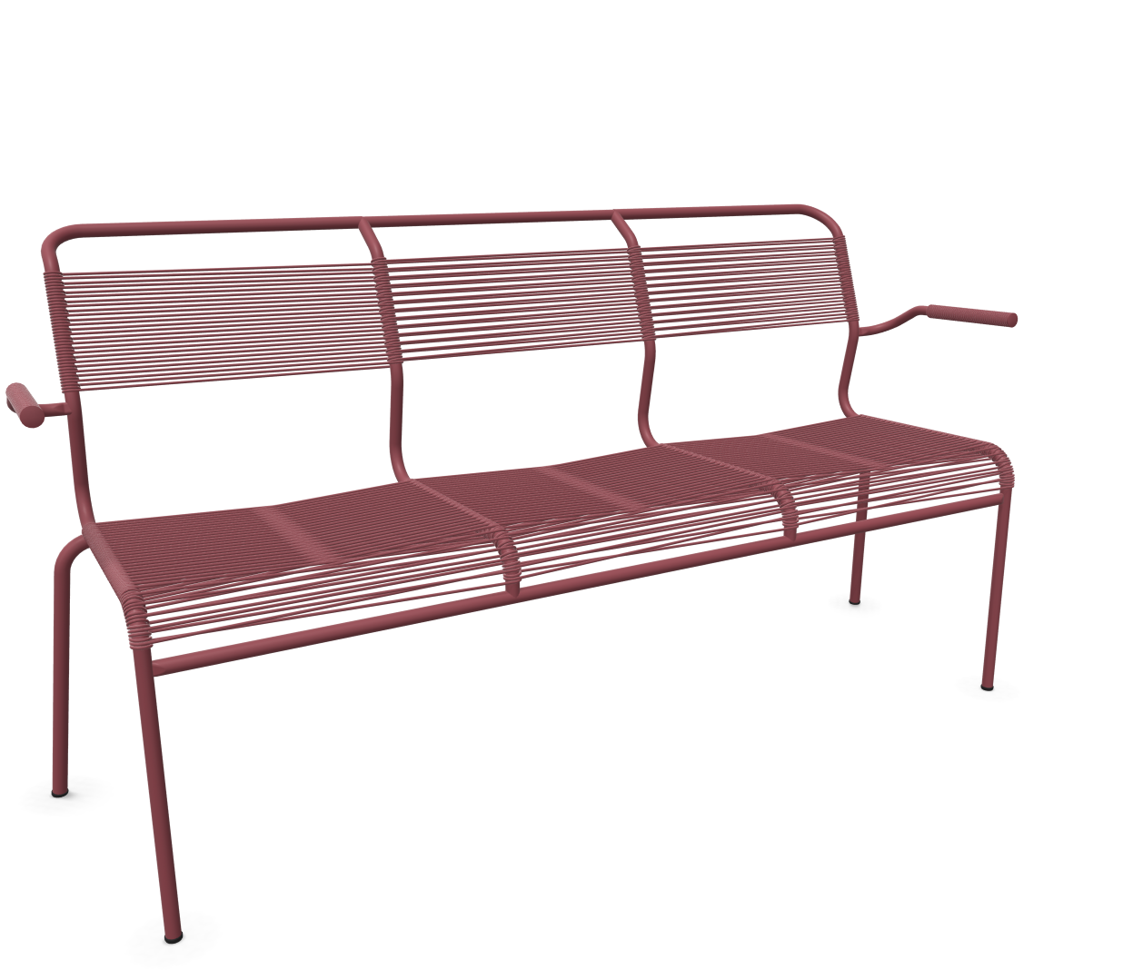 Schaffner Spaghetti-3er-Bank Säntis mit Lehne Rot | Schubiger Möbel