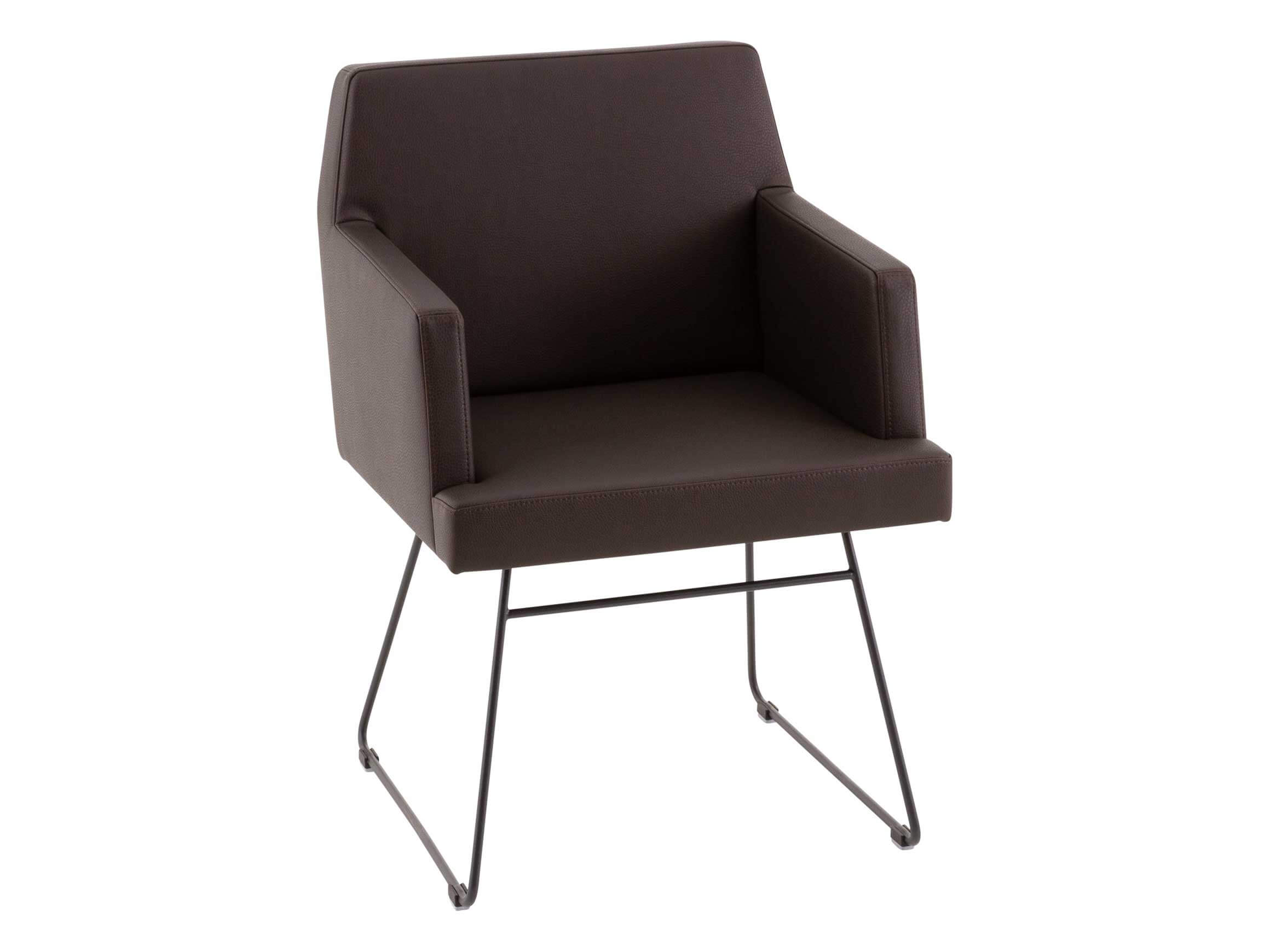 Mentira armchair, black textile leather, chair frame