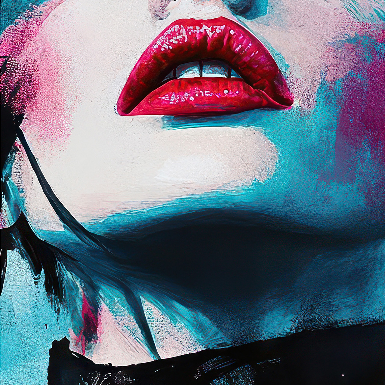 Canvas-Print Pink Splashed Diva-image LAND