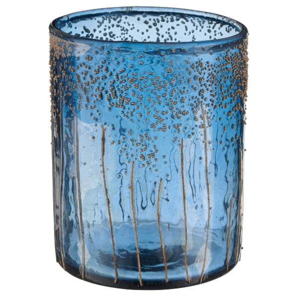 Gasper Windlicht Glas, Royalblau  | Schubiger Möbel