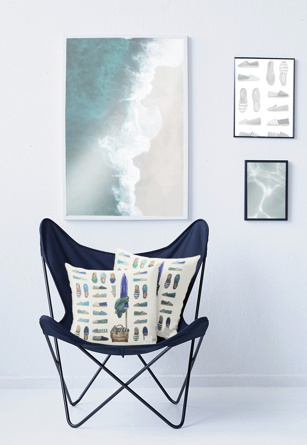 Kissenhülle Espadrilles Blau 50x50 cm Apelt / Farbe: