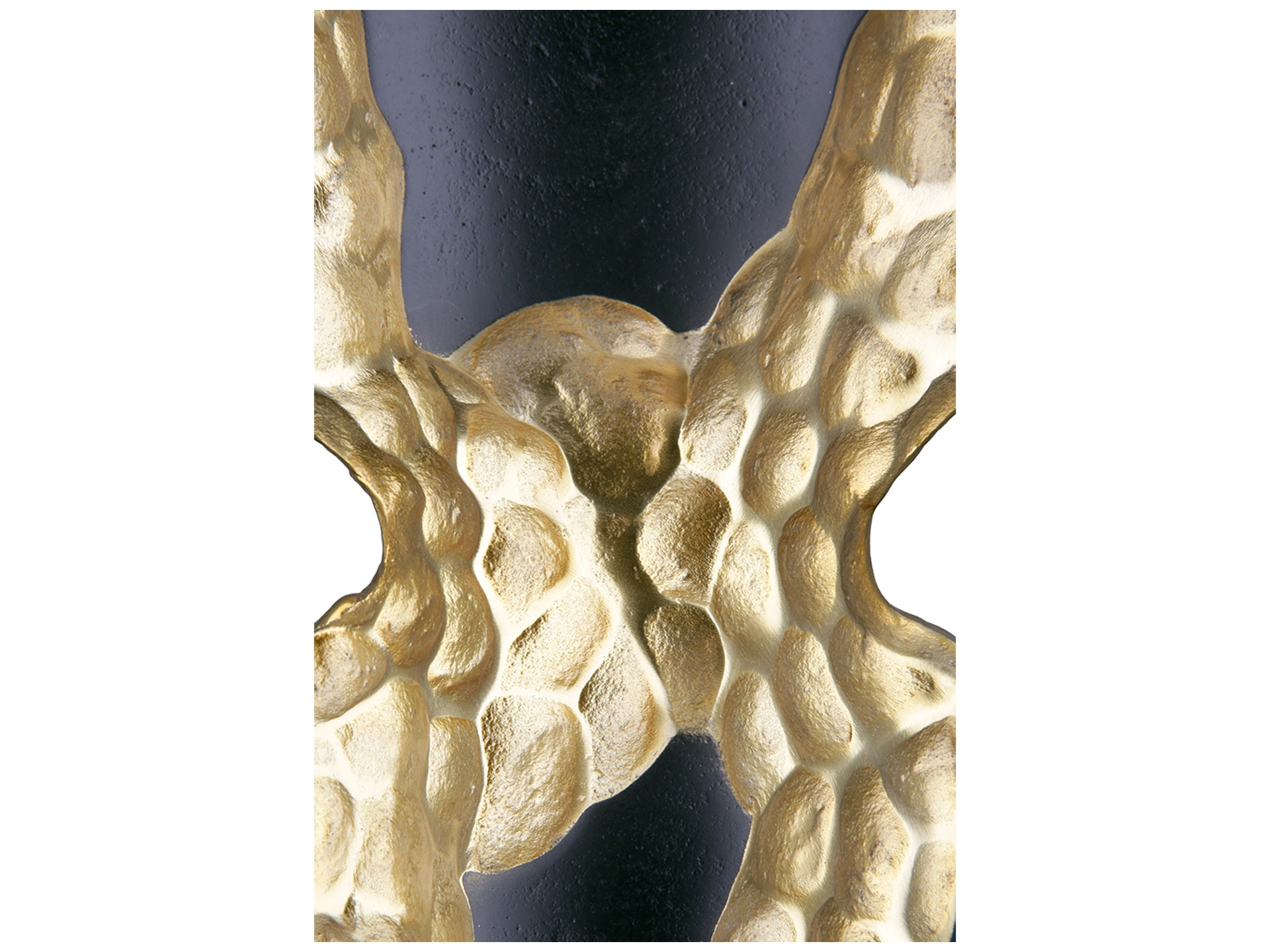 Kerzenständer Aluminium Schwarz Gold H: 51 cm Gilde