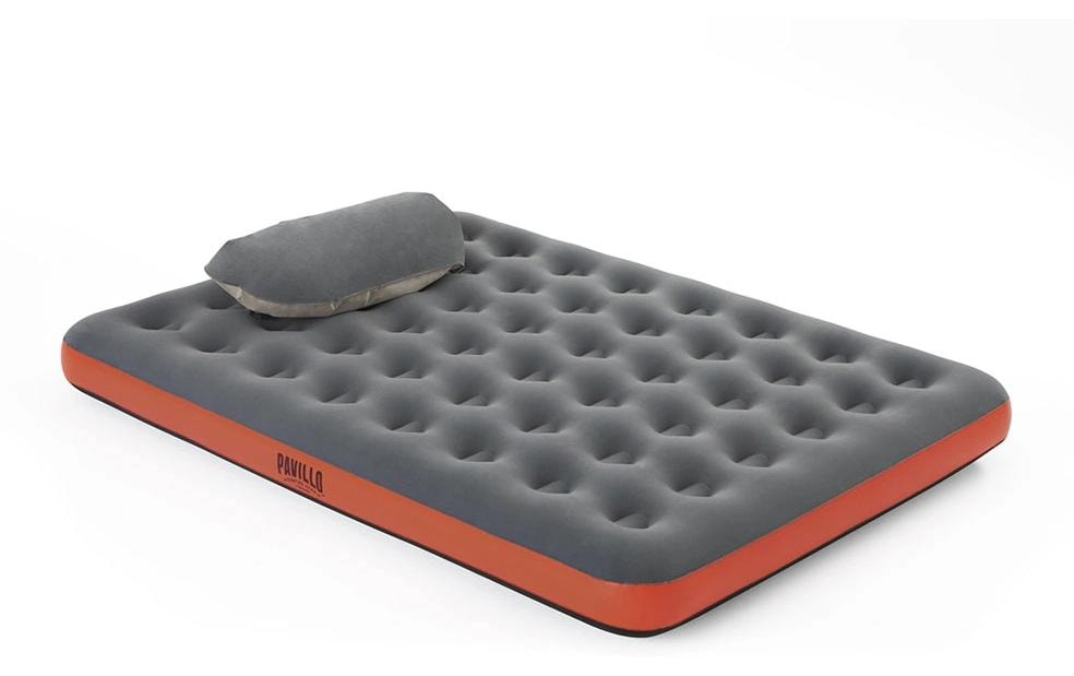 Luftbett Roll und Relax Queen Grau/Rot, 203x152 cm