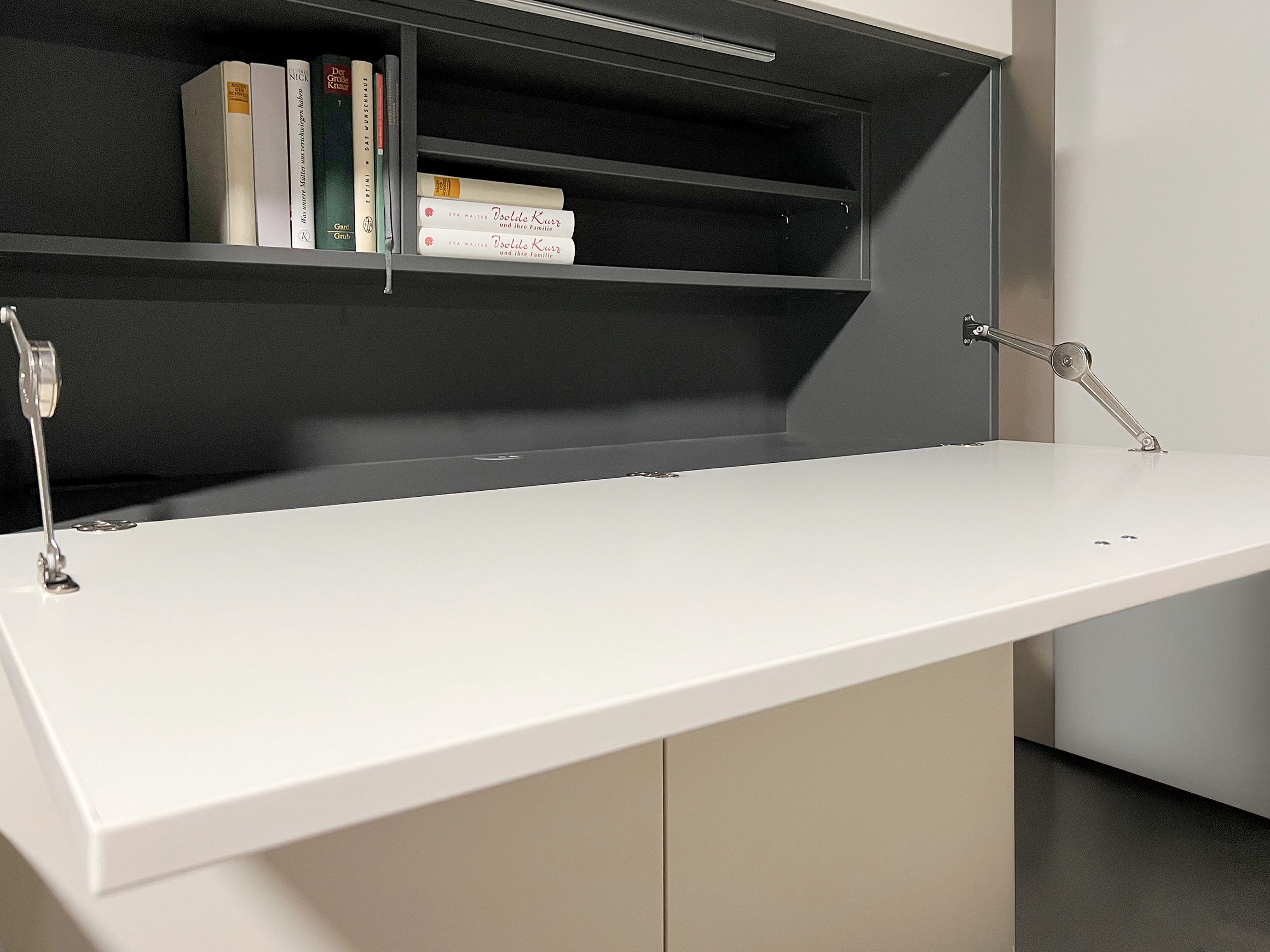 Schrankbett Set Zürich Nehl/ Farbe: Grau/Weiss