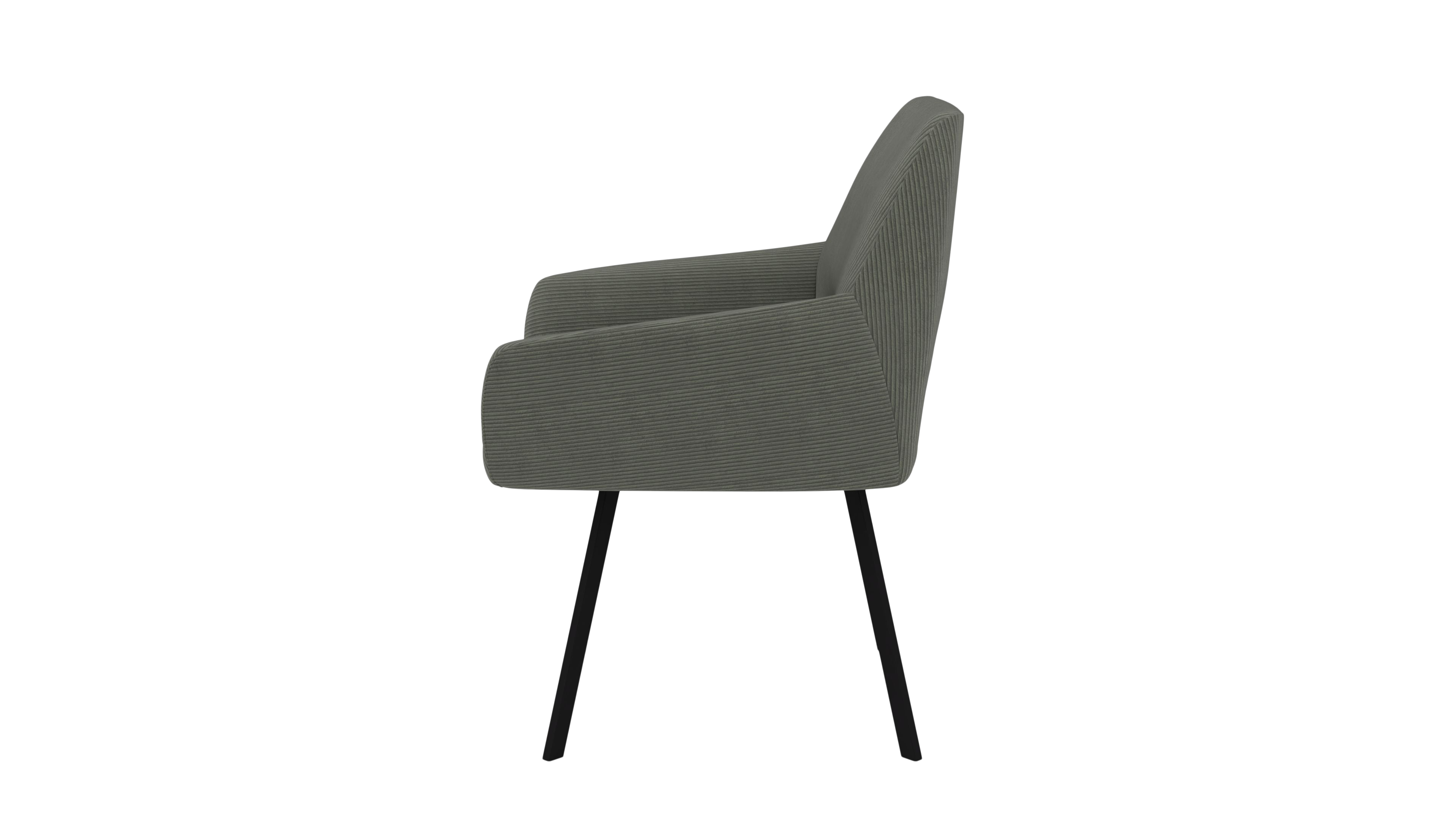 Stuhl Vega - von UrbanDesign | Drehfunktion, Fuss schwarz matt, Stoff forest